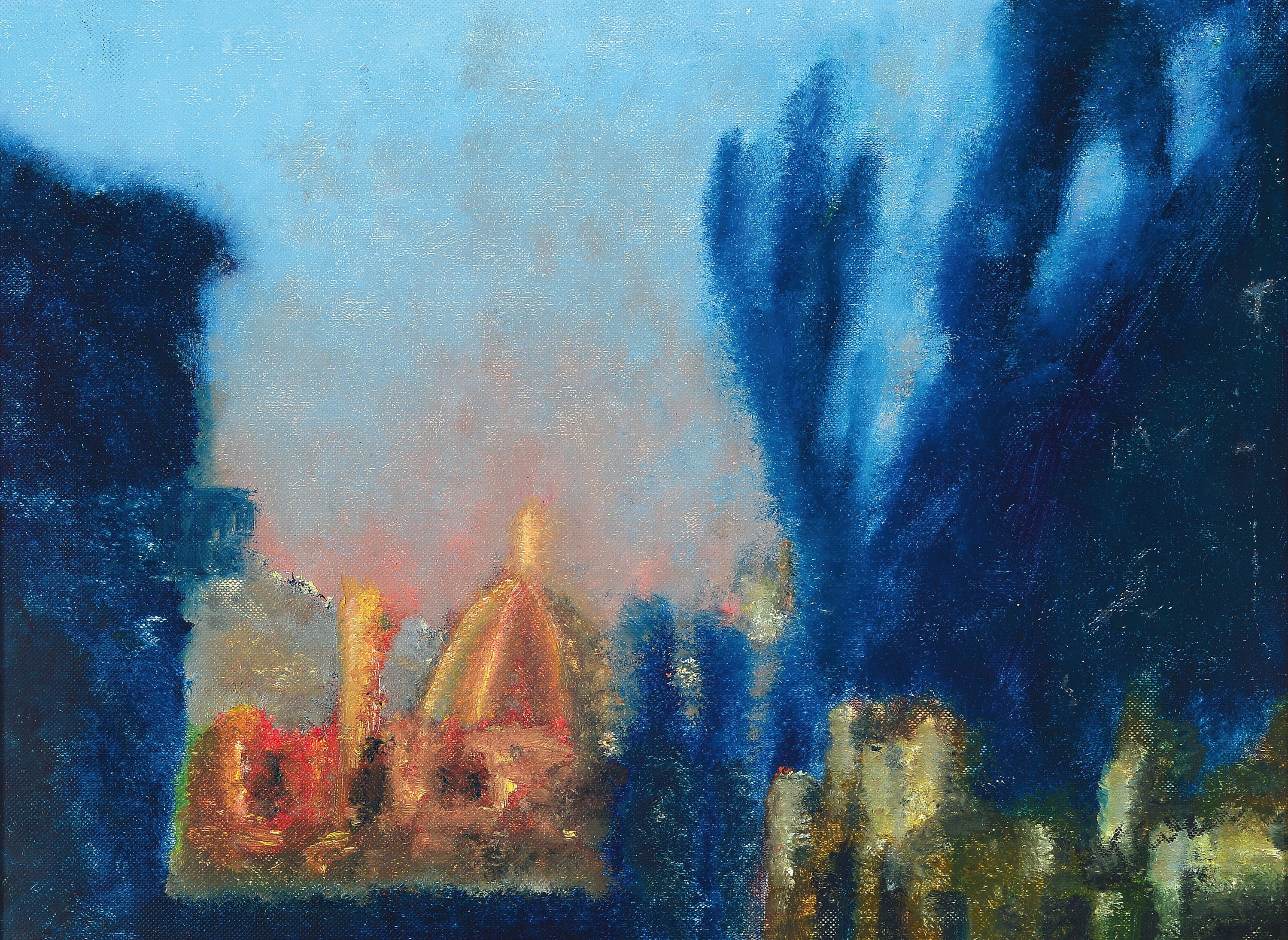 Hans Karl Adam, 1915 Neisse -2000, Ölgemälde und ein Aquarell, Ölgemälde: Ansicht von Florenz in der Dämmerung, 24 x 32 cm, Aquarell: ...