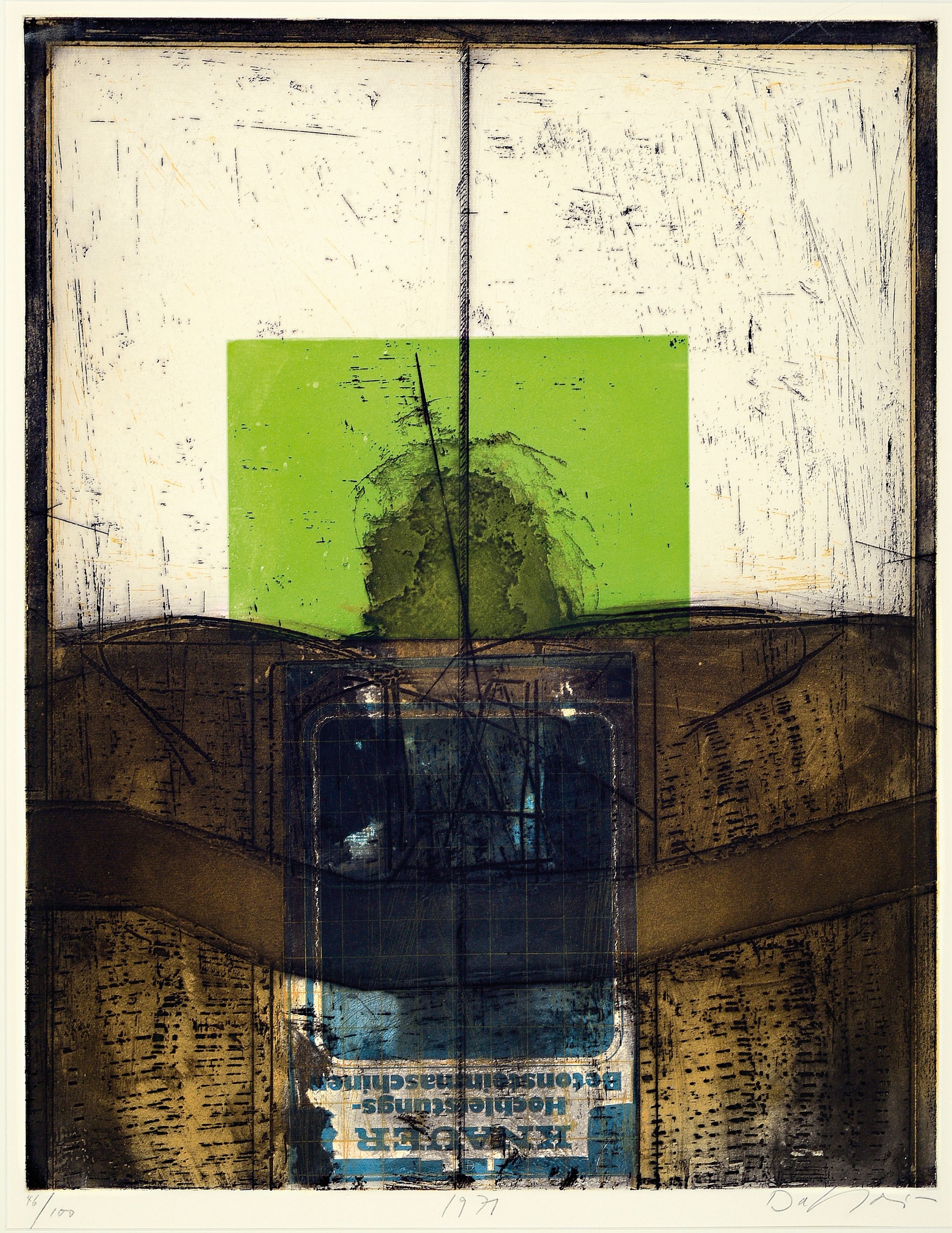 Karl Fred Dahmen,1917-1981, Radierung, 1971, num. 46/100, handsigniert, ohne Titel, ca. 63 x 49 cm, unter Glas, Rahmen