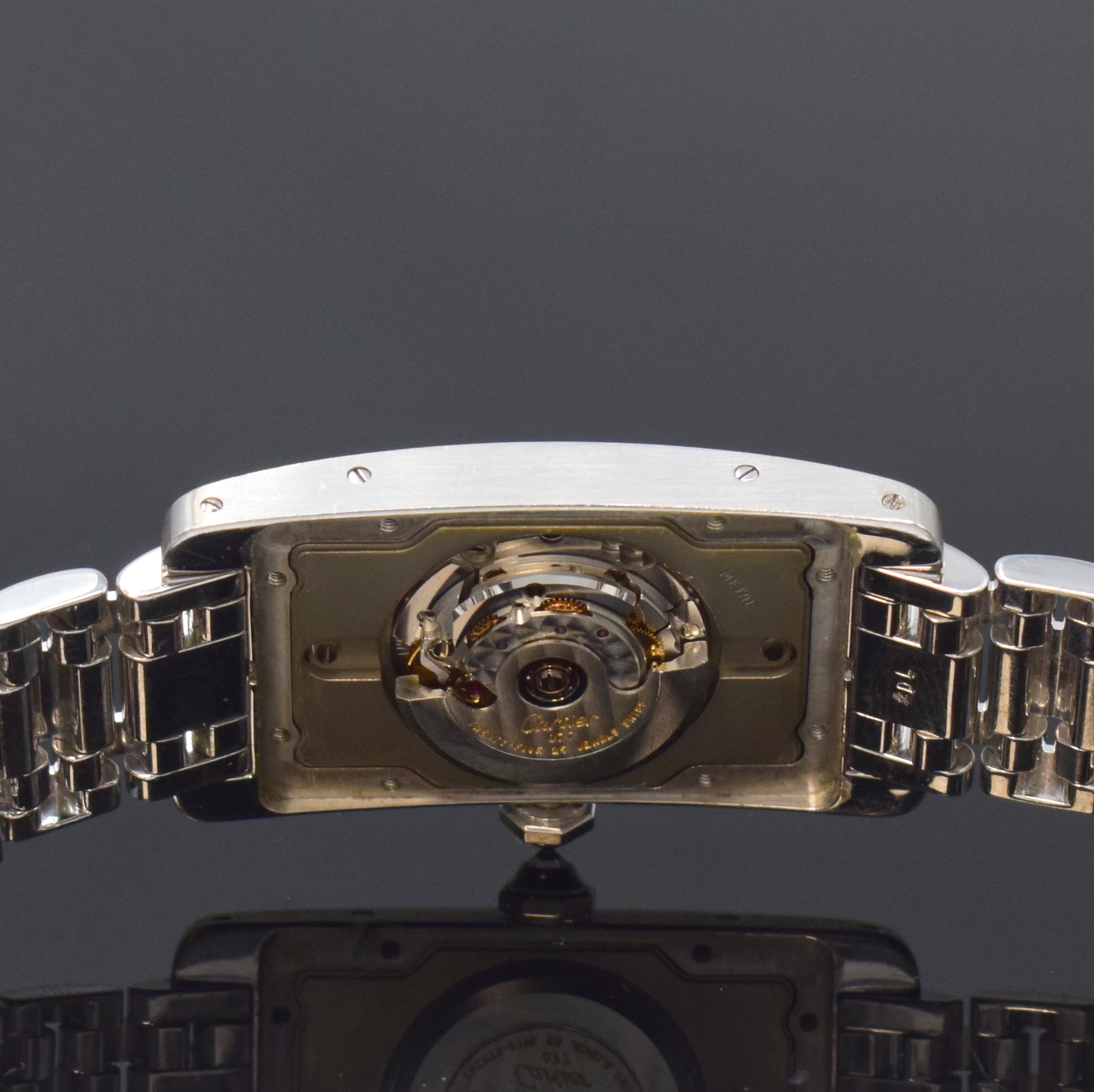 Detail f: CARTIER Armbanduhr Tank Americaine in WG 750/000 mit original Brillantbesatz Referenz 1726, Automatik, Schweiz um 1995, orig. Gliederband m. dopp. ...