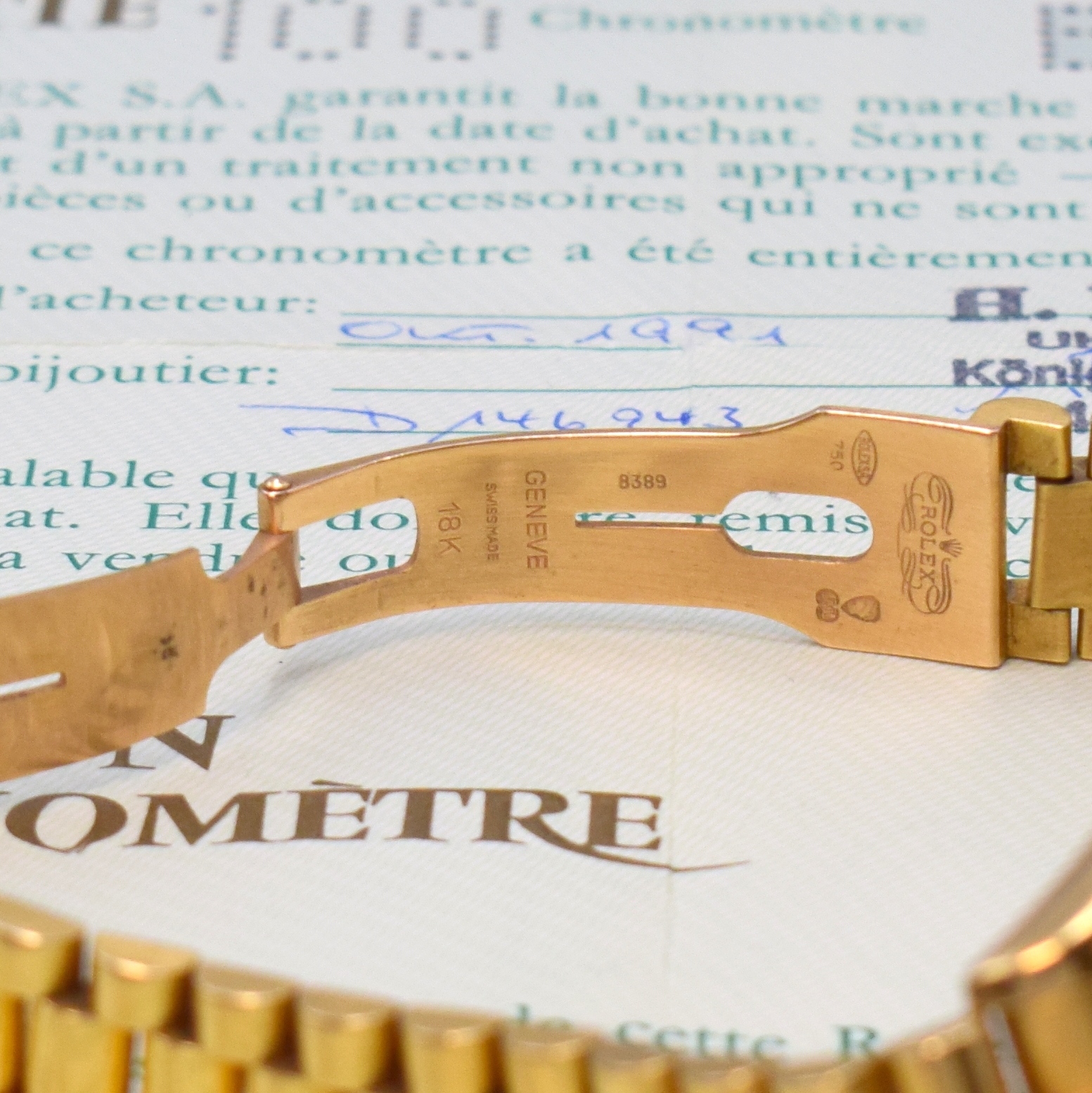 Detail c: ROLEX Mediumarmbanduhr Oyster Perpetual Datejust Referenz 68278, Automatik, E-Serie, Chronometer der Superlative in GG 750/000 inkl. Präsidentband ...
