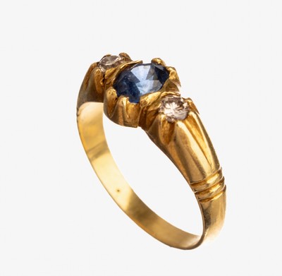 Image 26783966 - 18 kt Gold Saphir Diamant Ring