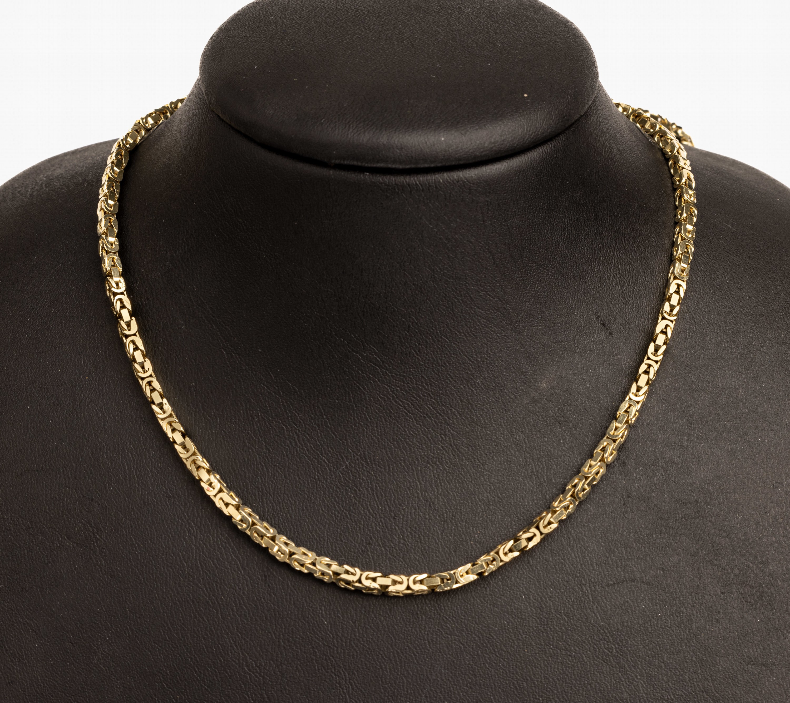 Überlange 14 kt Gold Königskette, GG 585/000 ca. 56.3 g, L. ca. 90 cm, Federring- schließe