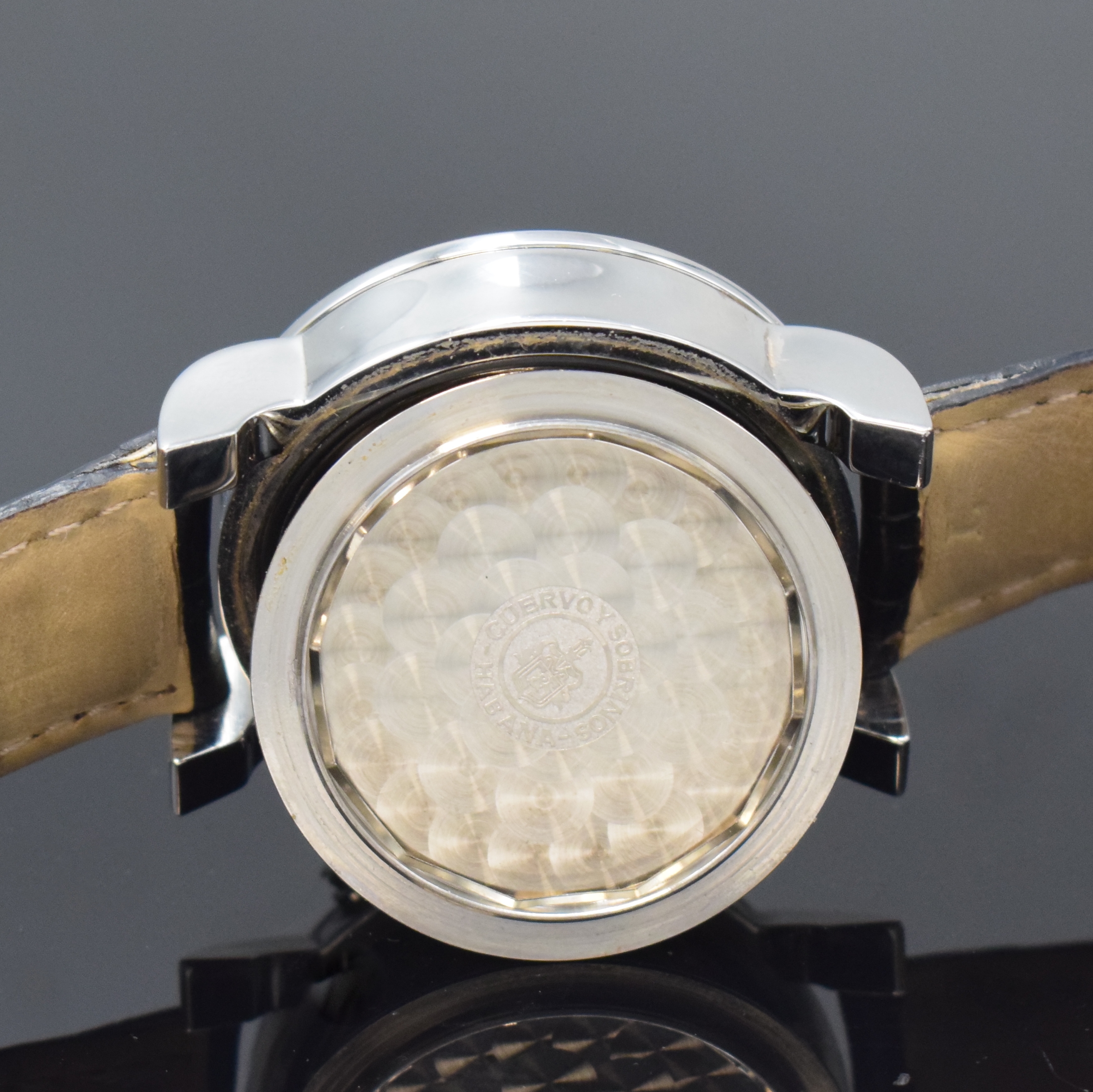 Detail g: CUERVO & SOBRINOS Torpedo Herrenchronograph in Stahl Referenz A3012, Schweiz um 2020, Automatik, großes Geh. m. gekehlter Lünette, Boden verschr., ...