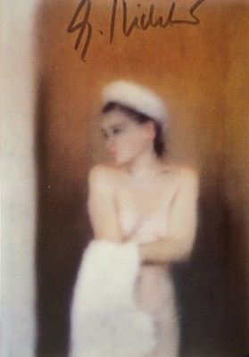 Image Gerhard Richter, born in 1932, little bather, postcard multiple, color offset, hand ...