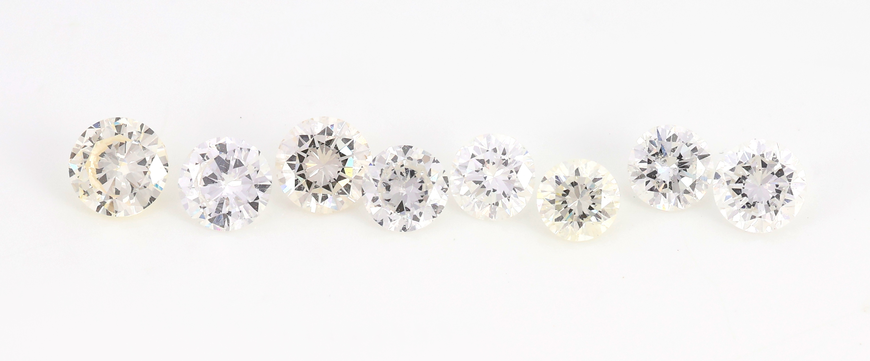 Lot 8 lose Brillanten zus. 2.47 ct Weiss-get.Weiss/si-p 1