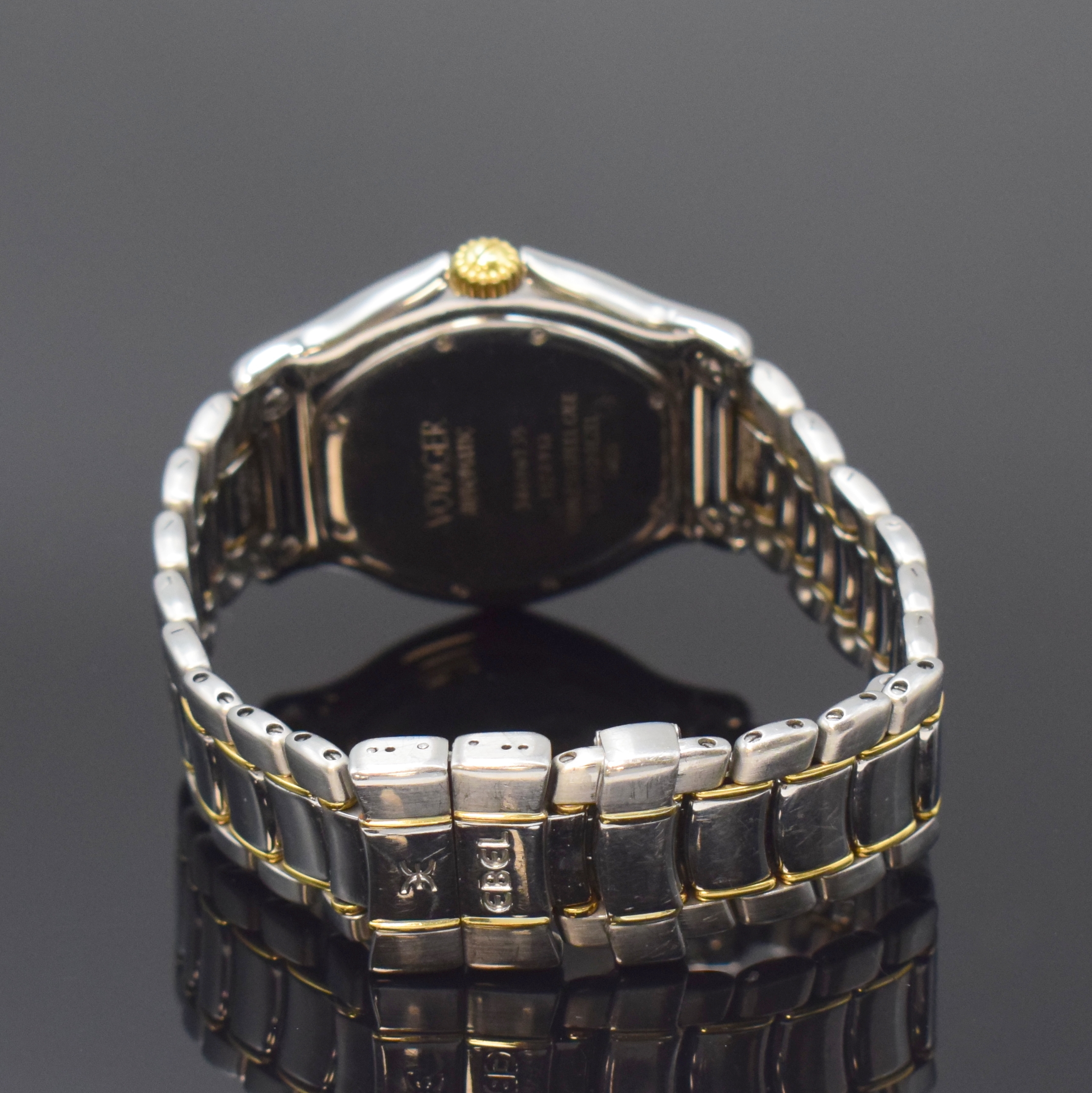 Detail b: EBEL Voyager Herrenarmbanduhr mit Weltzeit in Stahl/Gold Referenz 1124913, Schweiz um 1990, Automatik, inkl. Gliederband m. Faltschl., Boden 8-fach ...