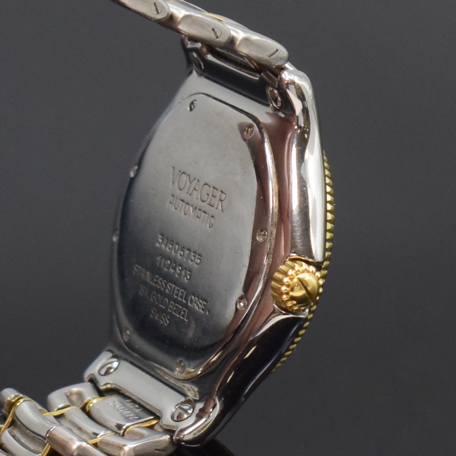Detail c: EBEL Voyager Herrenarmbanduhr mit Weltzeit in Stahl/Gold Referenz 1124913, Schweiz um 1990, Automatik, inkl. Gliederband m. Faltschl., Boden 8-fach ...