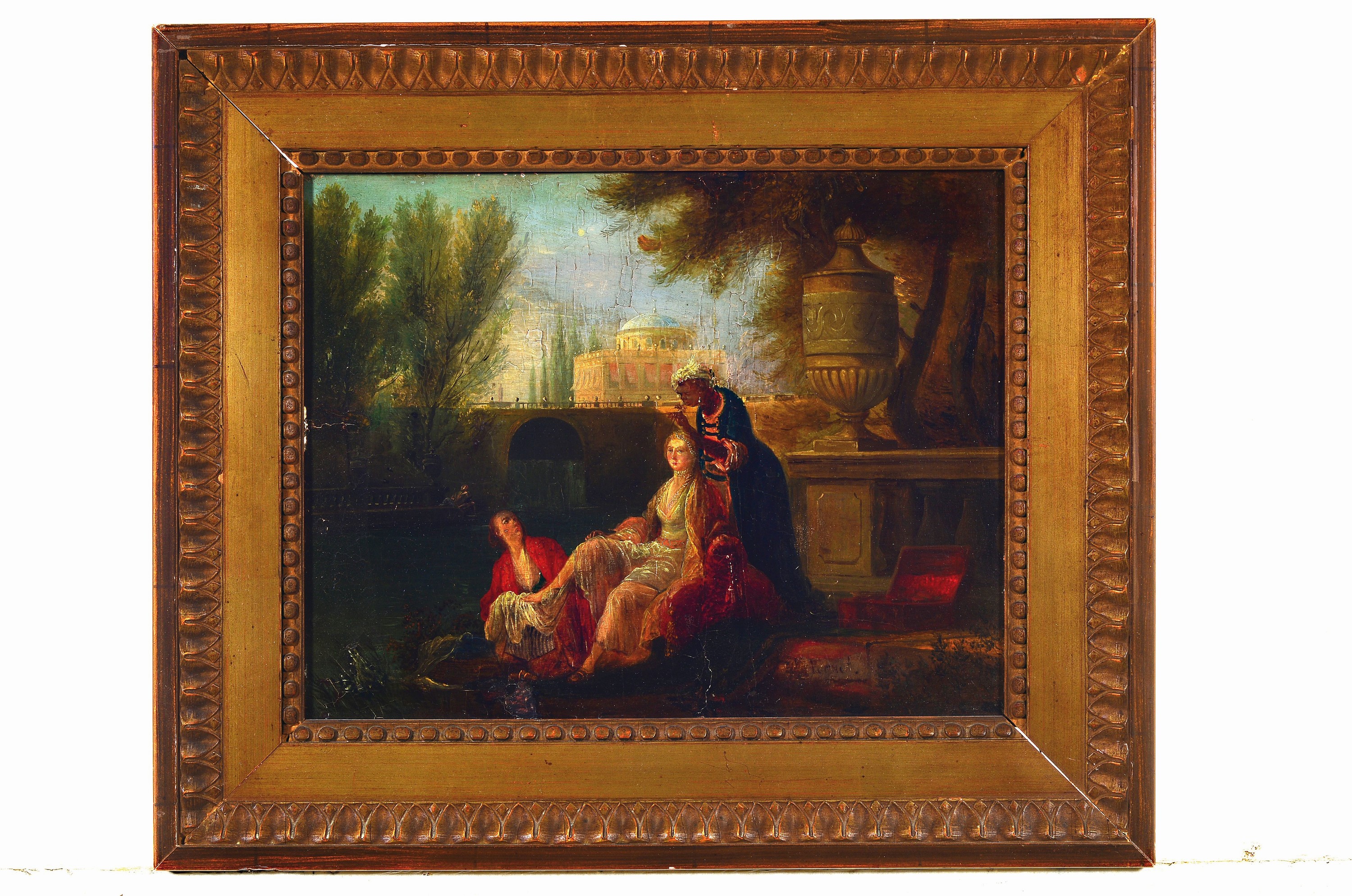 Detail k: Kopie nach Joseph Vernet (1714-1789): Die Toilette der Griechin, 18./19.Jh., qualitätvolle Kopie nach Vernets Original von 1788, heute in der ...