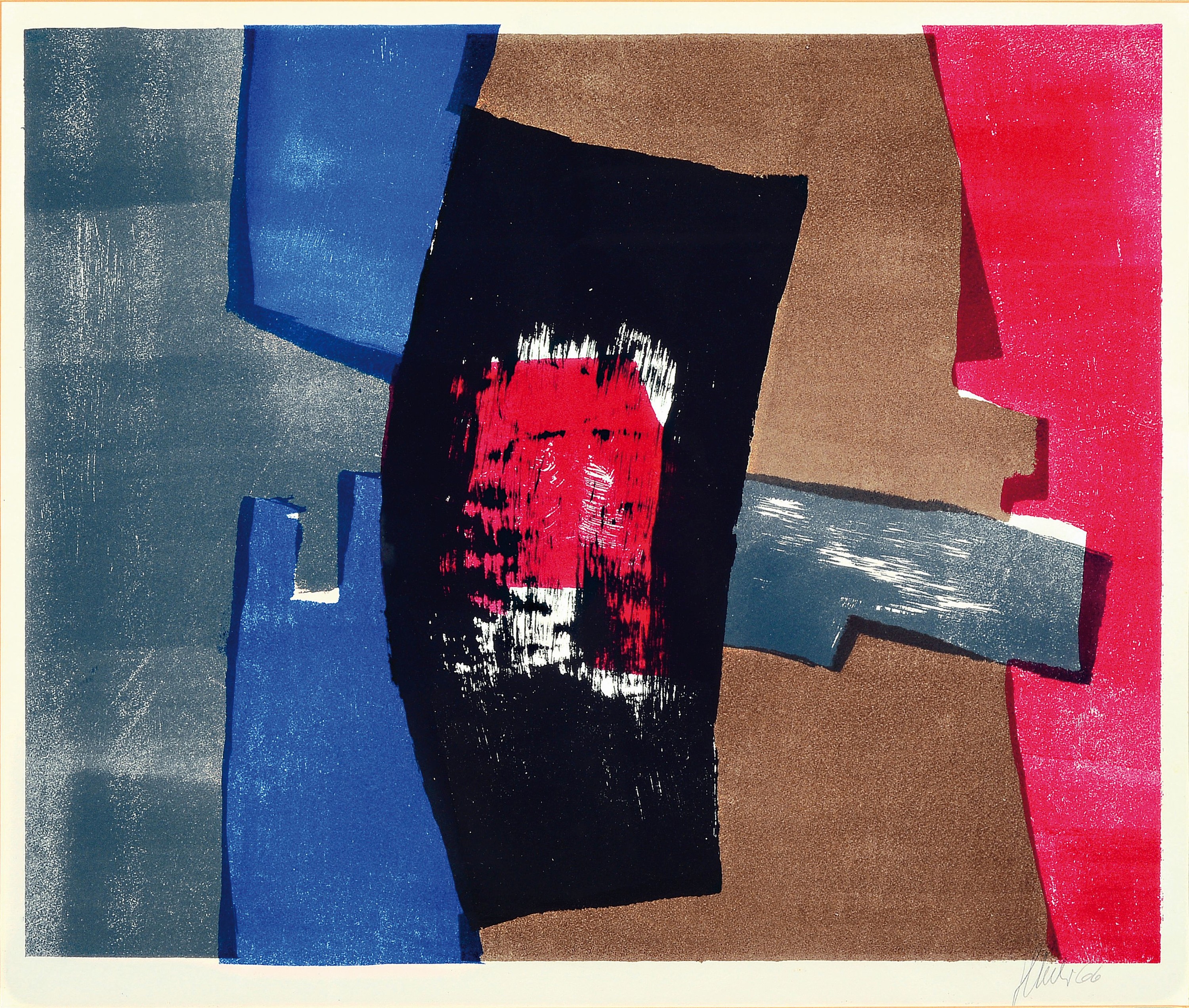 Fritz Winter, 1905-1976, Farbserigraphie, rechts unten handsigniert, ca. 41x50cm, PP, u.Gl., R. ca. 59x67cm