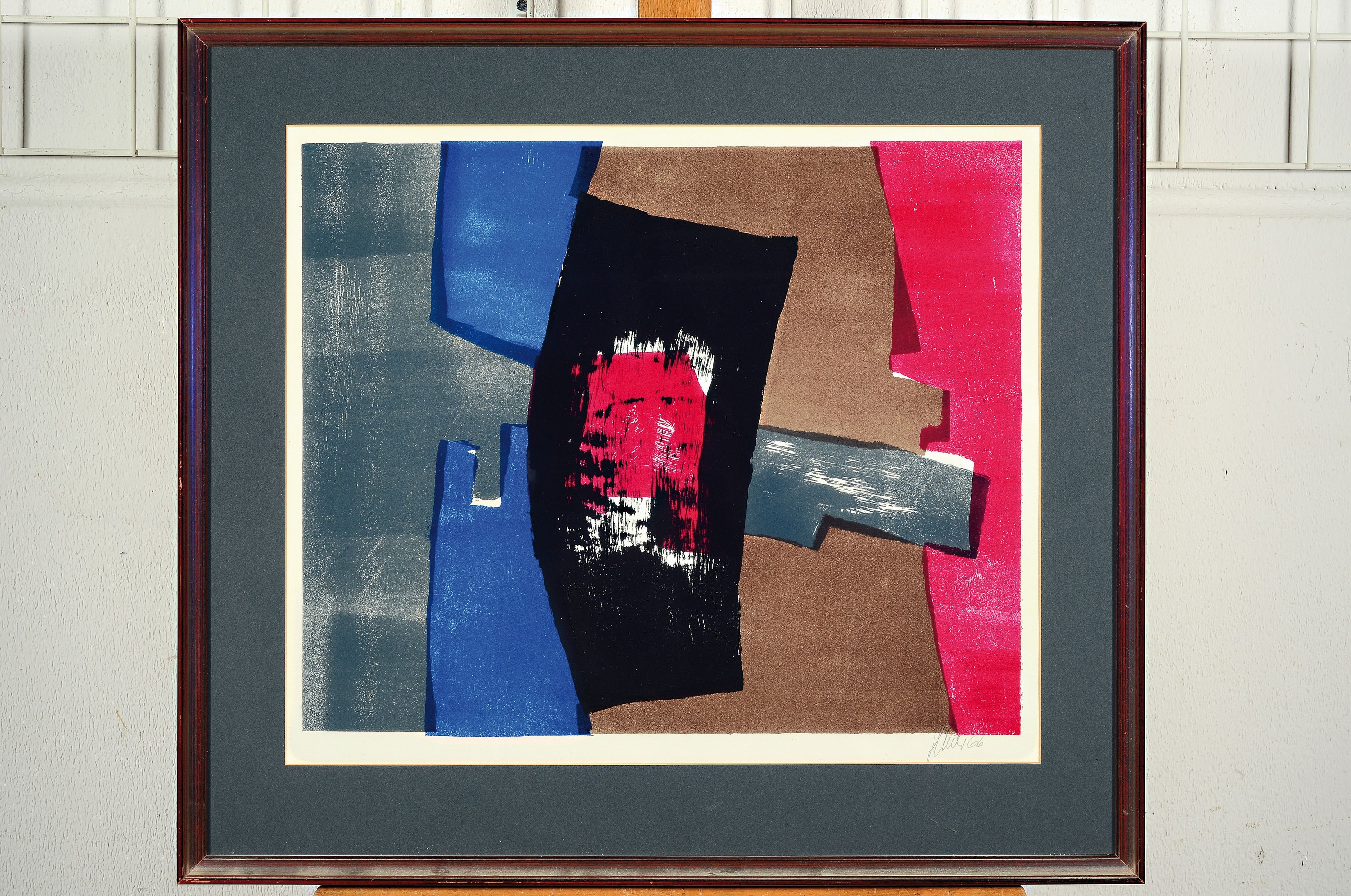 Detail k: Fritz Winter, 1905-1976, Farbserigraphie, rechts unten handsigniert, ca. 41x50cm, PP, u.Gl., R. ca. 59x67cm