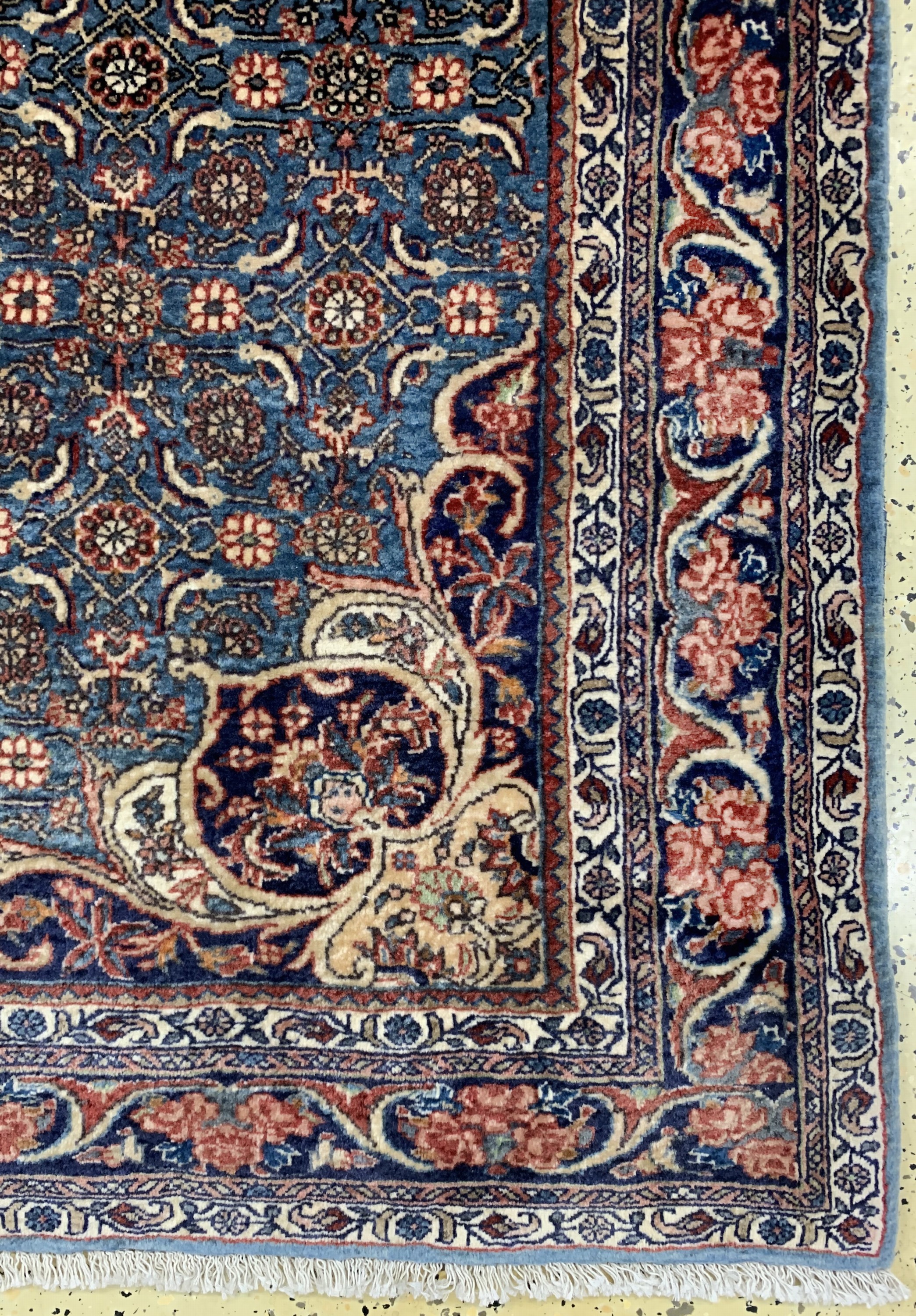 Detail a: Rosenbidjar fein, Persien, Ende 20.Jhd, Korkwolle auf Baumwolle, ca. 200 x 140 cm, EHZ: 1-2