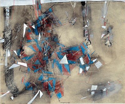 Image Alan Sundberg, born 1948, Five people and one watercolor and gouache over pencil, signed ...