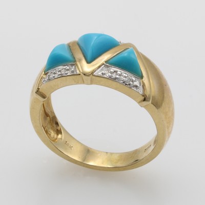 Image 26785251 - Ring mit Türkisen und Diamanten