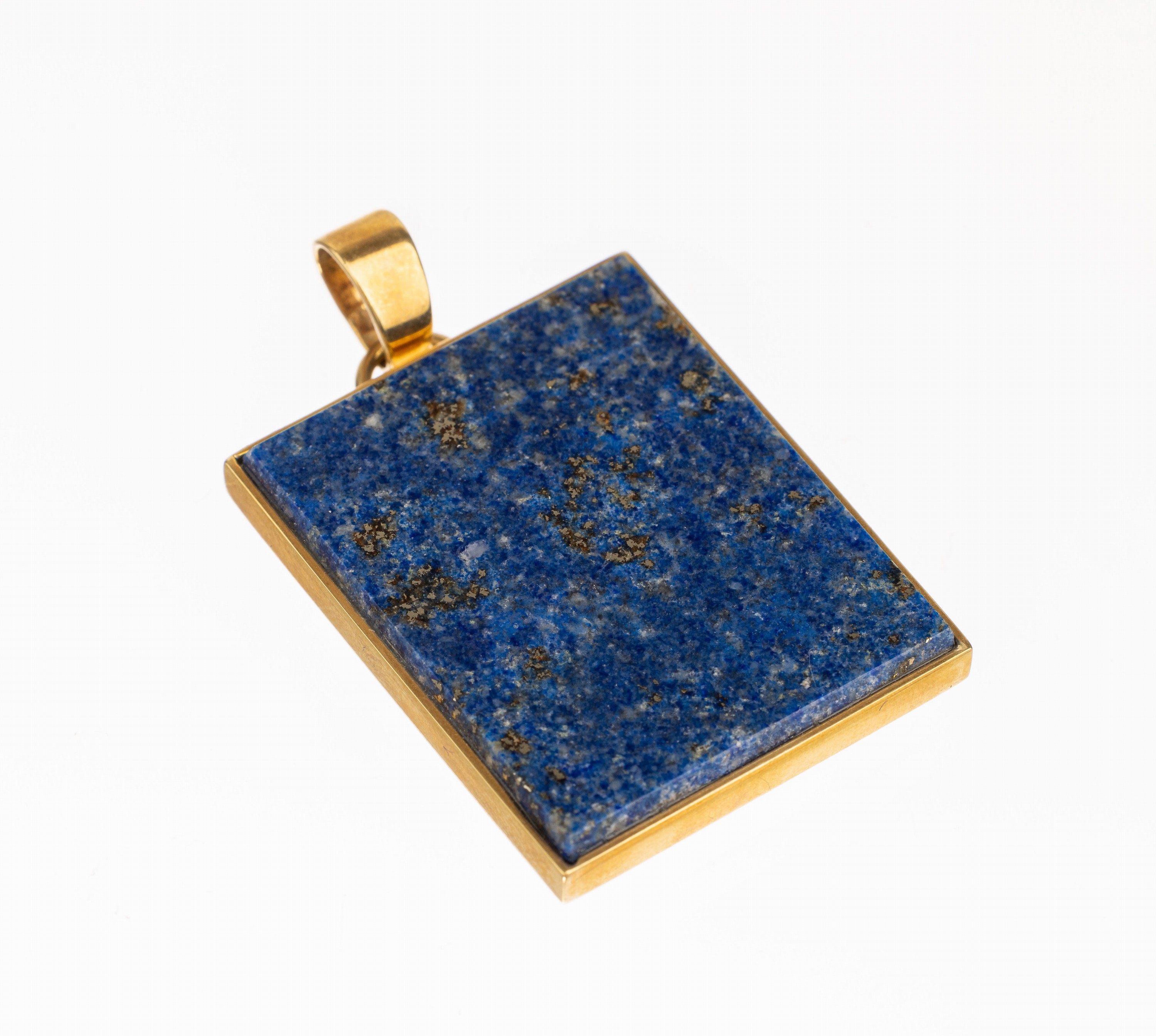 14 kt Gold Lapislazuli Anhänger, WG 585/ 000, Lapislazuliplatte mit schöner Maserung, total 18.8 g