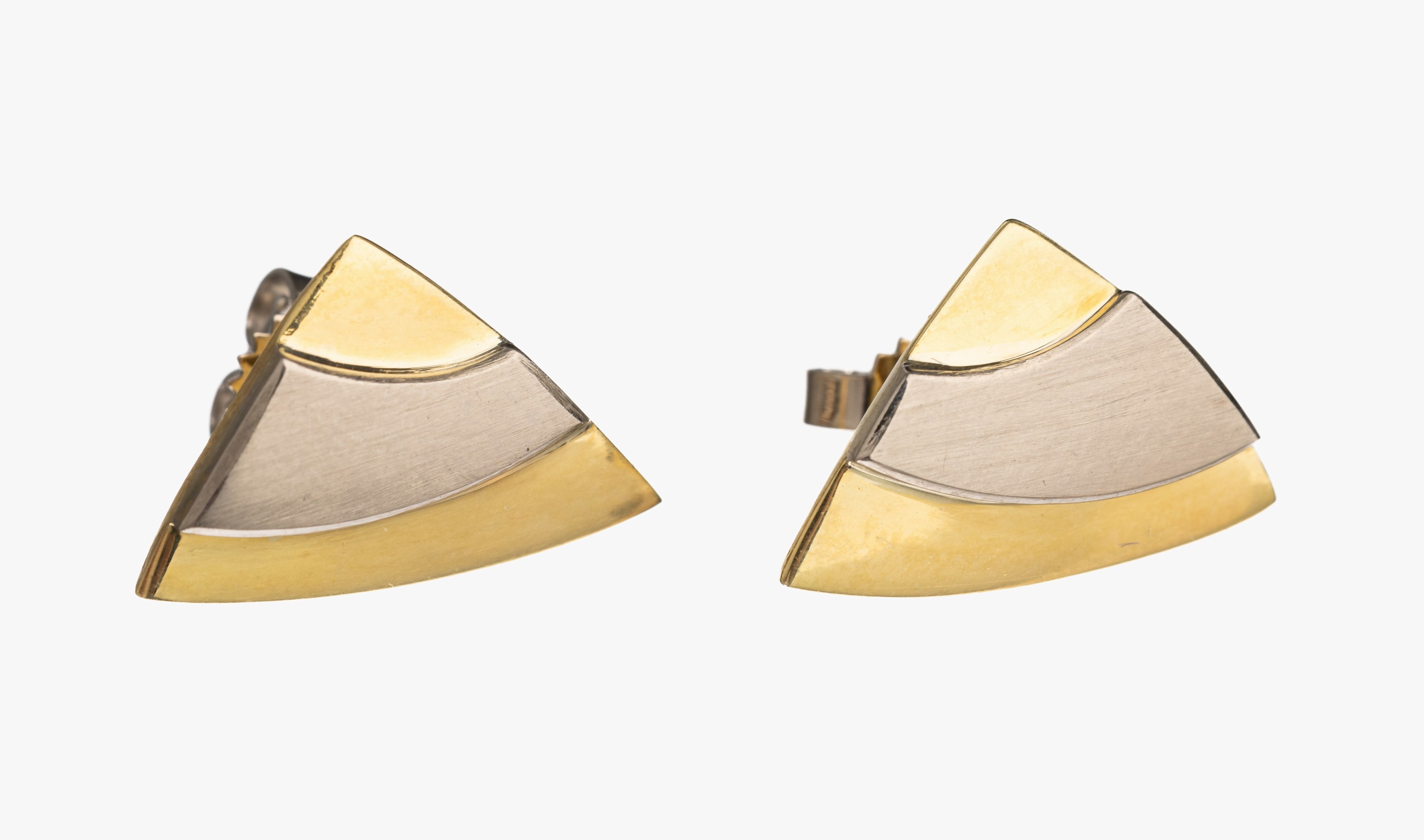 Paar 14 kt Gold Ohrstecker, ca. 5.0 g, GG/ WG 585/000, L. ca. 2 cm