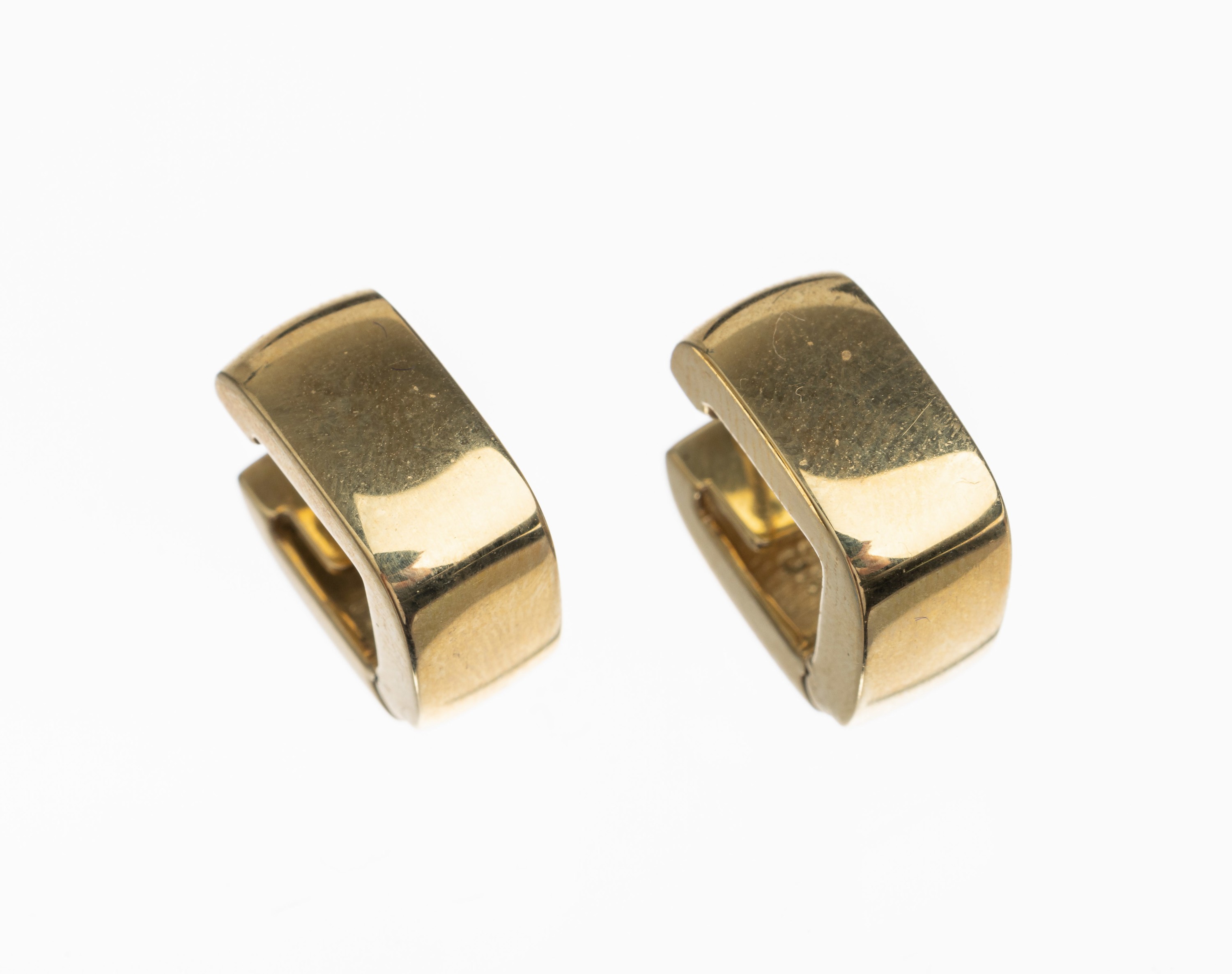 Paar 14 kt Gold Ohrcreolen, ca. 9.6 g, GG 585/000, D. ca. 1 cm,