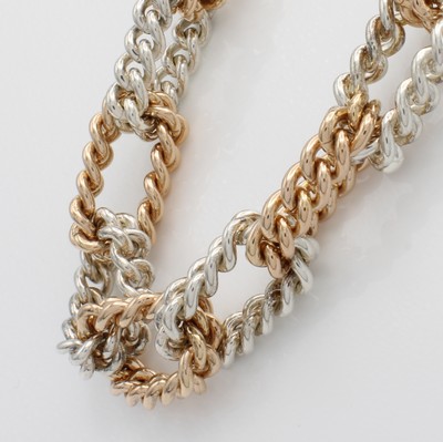 26785601a - Massives Collier, 925er Silber z.T. rotverg. Rundpanzer in Ketten als Glieder ...