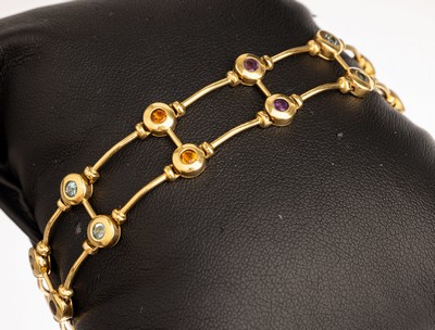 Image 26785892 - 18 kt gold coloured stone-bracelet