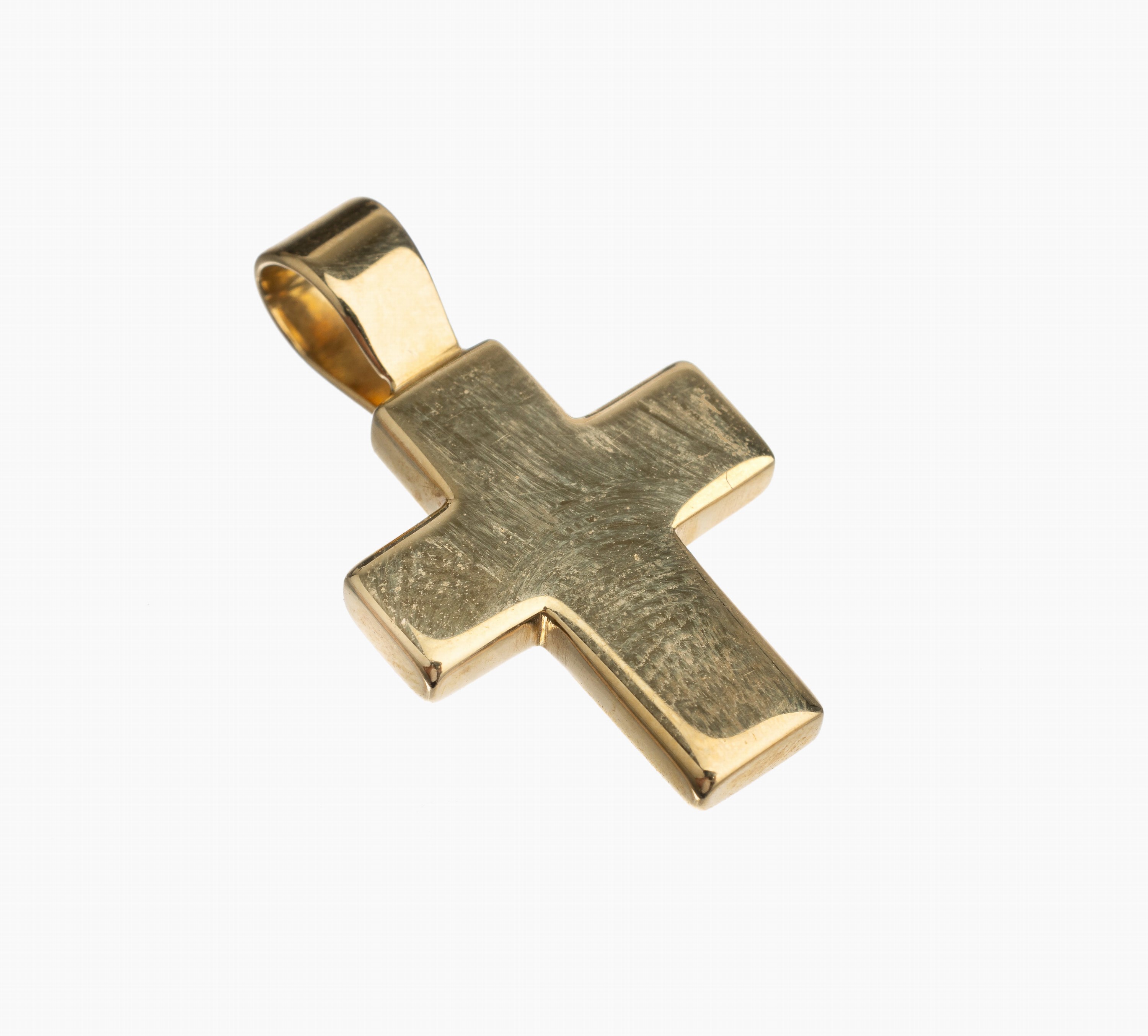 14 kt Gold Kreuzanhänger, ca. 7.6 g, GG 585/000, L. ca. 2.7 cm