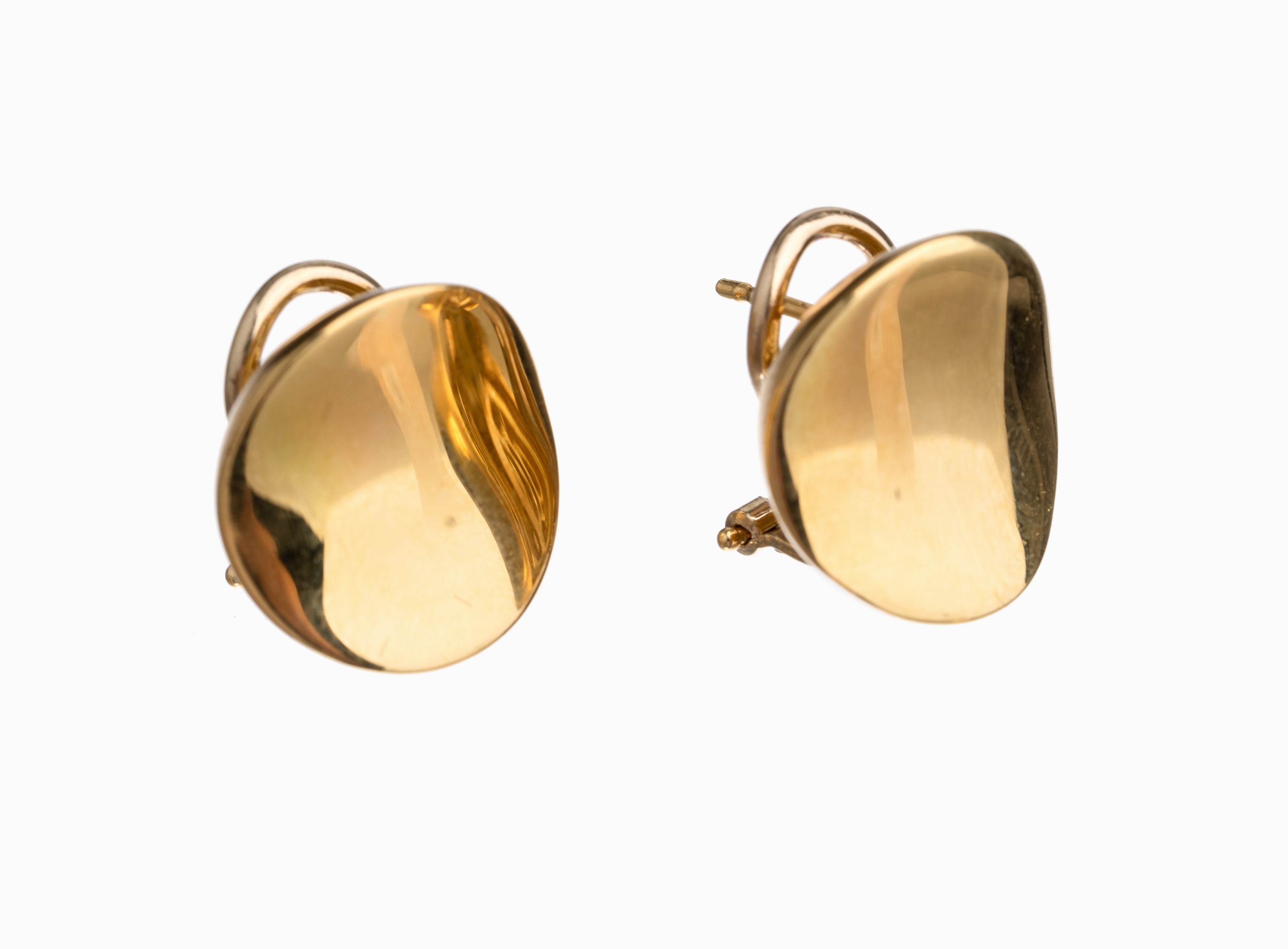 Paar 18 kt Gold Ohrstecker, ca. 10.5 g, GG 750/000, D. ca. 1.7 mm, mit Clips