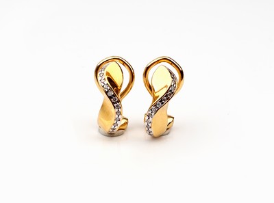 Image 26786034 - Pair of 14 kt gold brilliant earrings