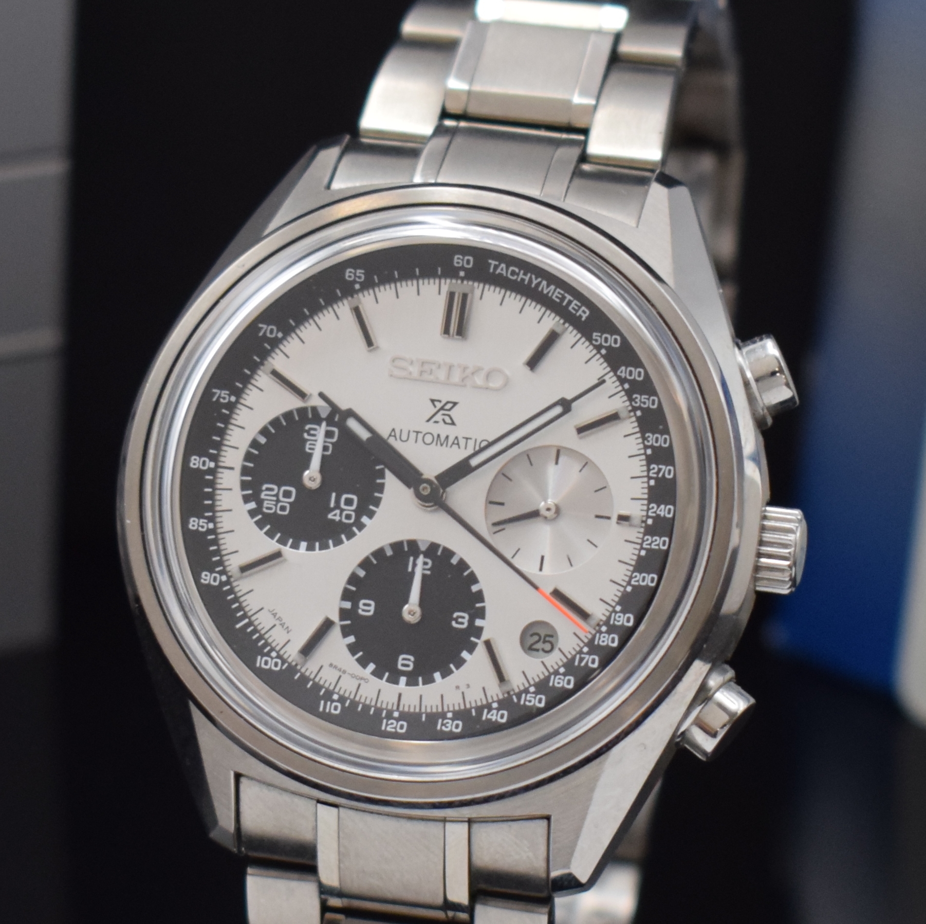 Detail a: SEIKO Prospex auf 1000 Stück limitierter Armbandchronograph in Stahl, Japan um 2019, Automatik, beids. vergl. Geh. inkl. orig. Gliederband m. ...