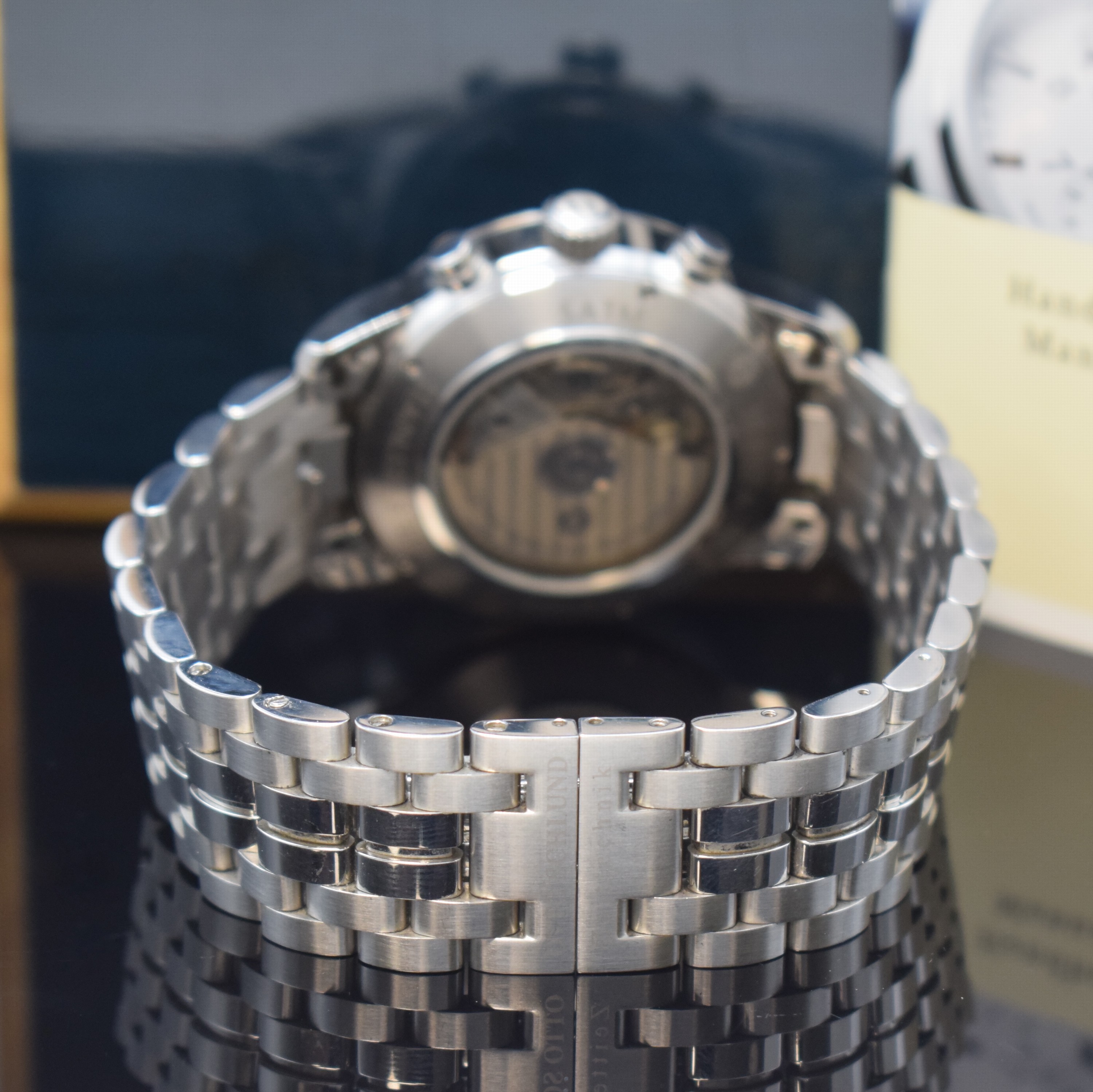 Detail b: OTTO SCHLUND Travita Herrenchronograph in Stahl, Deutschland verk. lt. beil. Pap. 12/2019, Automatik, beids. vergl. Geh. inkl. orig. Gliederband m. ...