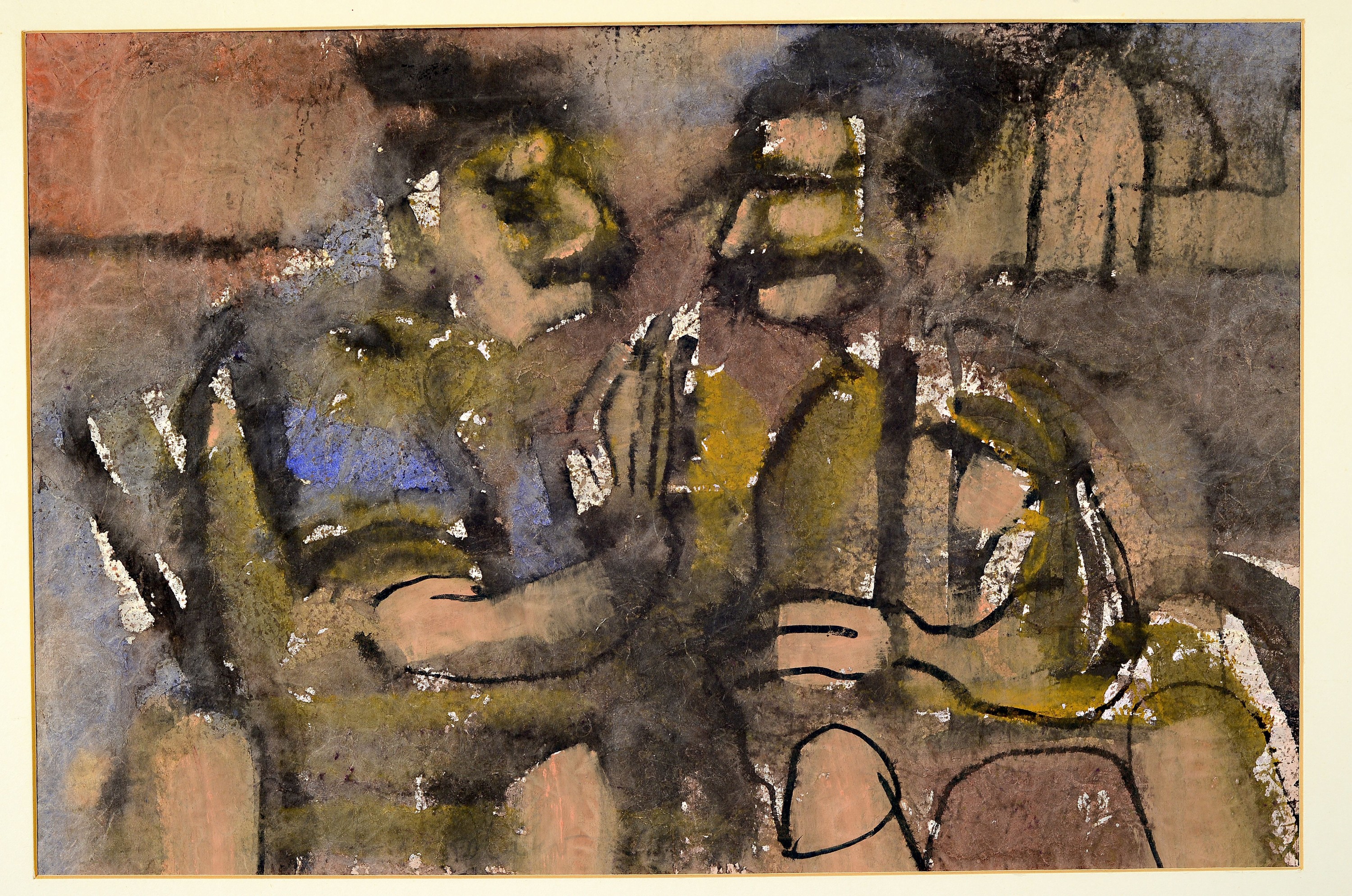 Friedrich Knödler, 1920 Jagtsfeld-1988 Löffingen, 3 Aquarelle und 1 Tuschezeichnung, Porträt, Tusche auf Papier, signiert u. datiert 1976, ...