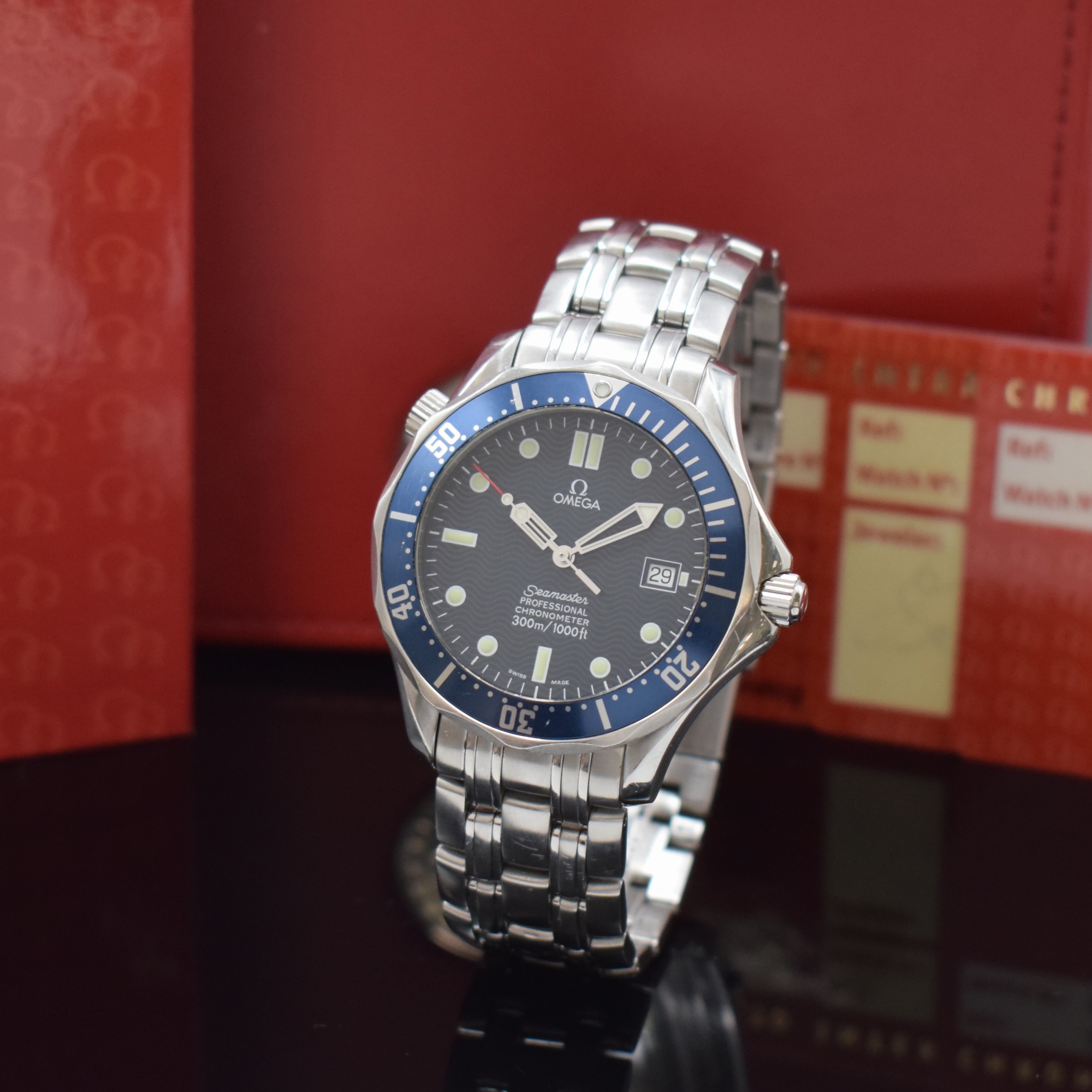 OMEGA Seamaster Professional Chronometer Herrenarmbanduhr in Stahl Referenz 25318000,Schweiz lt. Pap. verk. 01/2003, Automatik, verschr. Geh., orig. ...