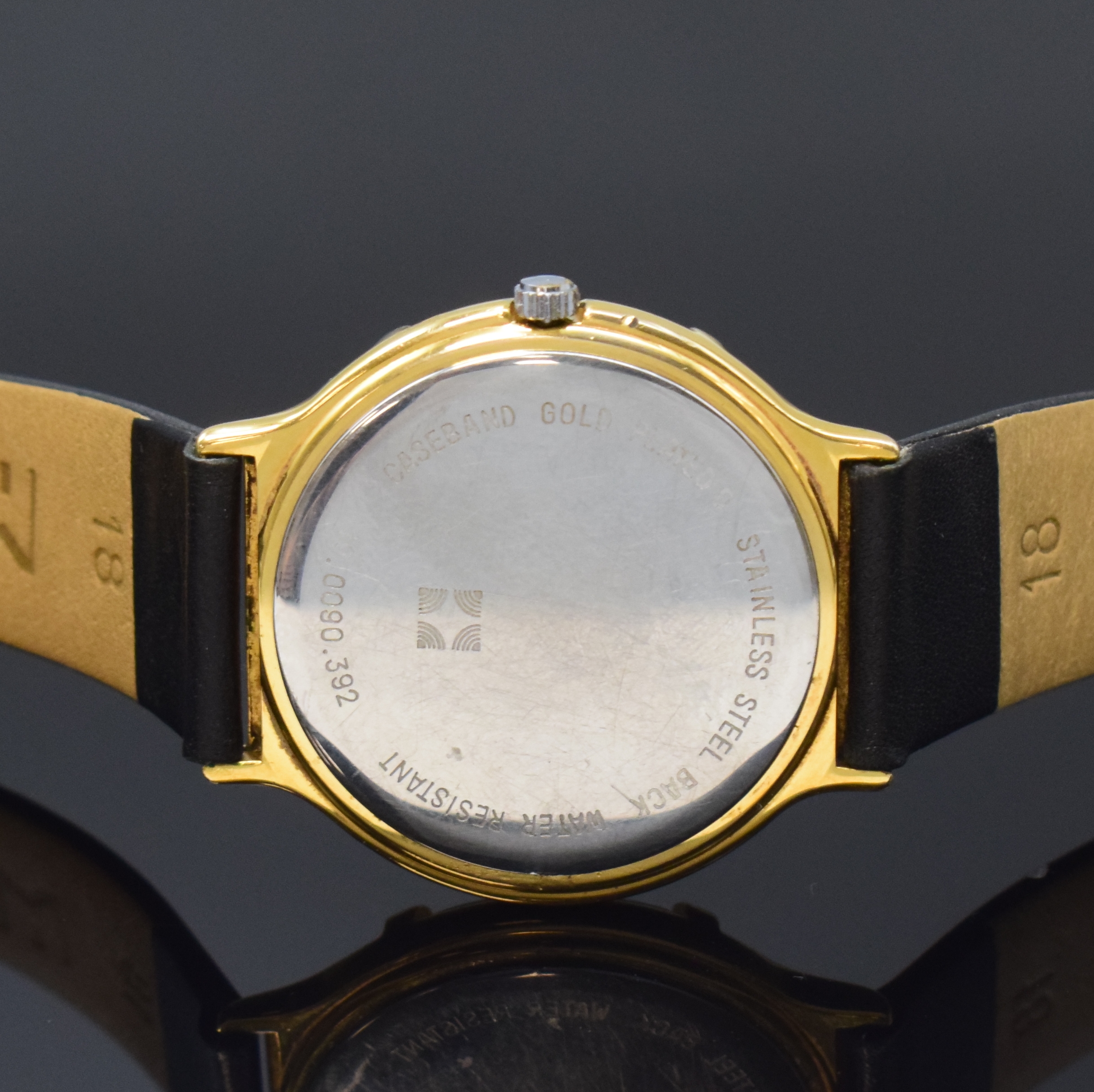 Detail c: ZENITH Armbanduhr mit Vollkalender Referenz 19.0090.392, Schweiz um 1990, verg. Geh., Edelstahlboden aufgedr., quarz, Anz. v. Std., Min., kl. Sek., ...
