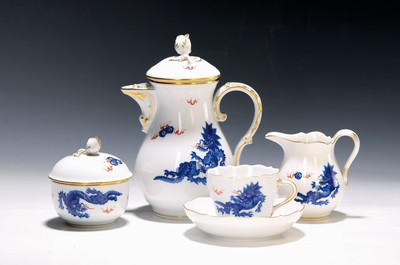 Image Mocha service, Blue Dragon, Meissen, 2nd half of 20th century, 1st choice, porcelain gold ...