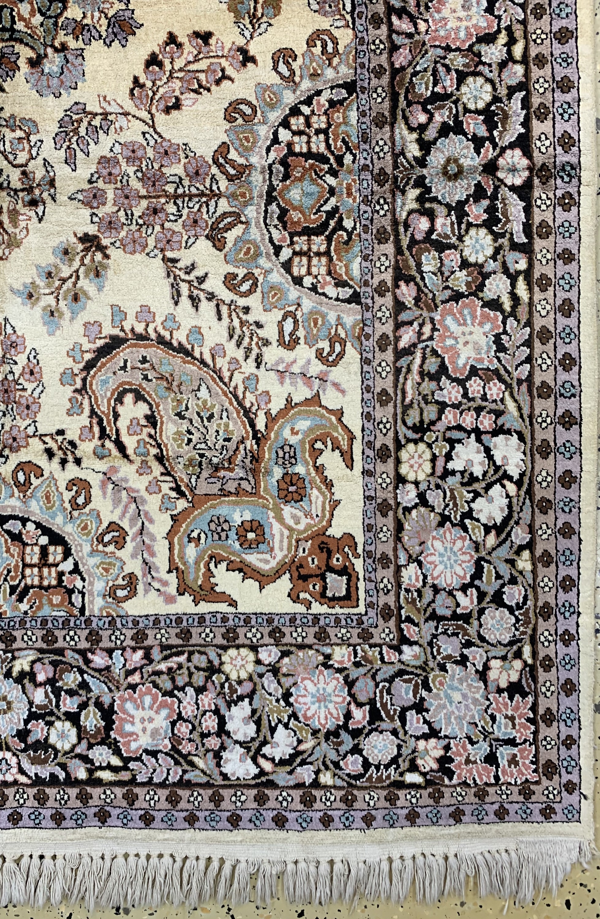 Detail a: Kaschmir Seide, Indien, Ende 20.Jhd, merzerisierte Baumwolle, ca. 191 x 123 cm, EHZ: 2