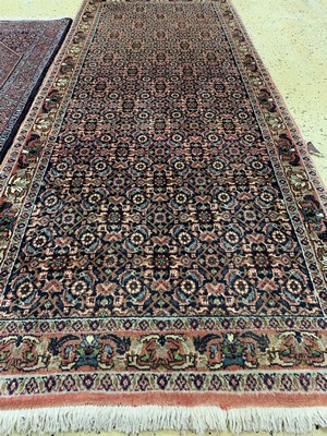 26786378b - 2 lots of Bijar cork, Persia, end of the 20th century, corkwool, approx. 203 x 82 cm & approx. 137 x 71 cm, condition: 2 (faded colors). Rugs, Carpets & Flatweaves