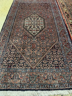 26786378d - 2 lots of Bijar cork, Persia, end of the 20th century, corkwool, approx. 203 x 82 cm & approx. 137 x 71 cm, condition: 2 (faded colors). Rugs, Carpets & Flatweaves