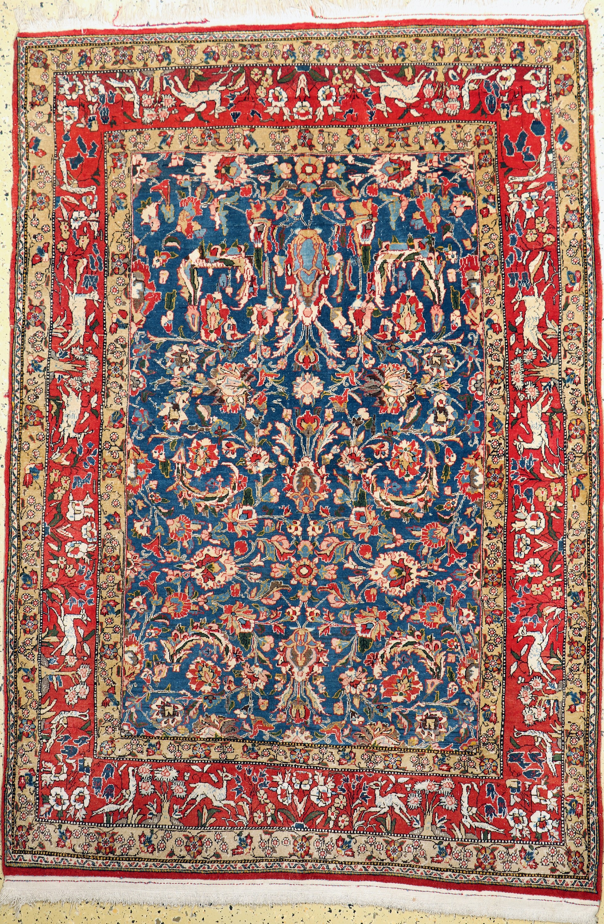 Ghom alt, Persien, Mitte 20.Jhd, Wolle auf Baumwolle, ca. 201 x 141 cm, EHZ: 2-3