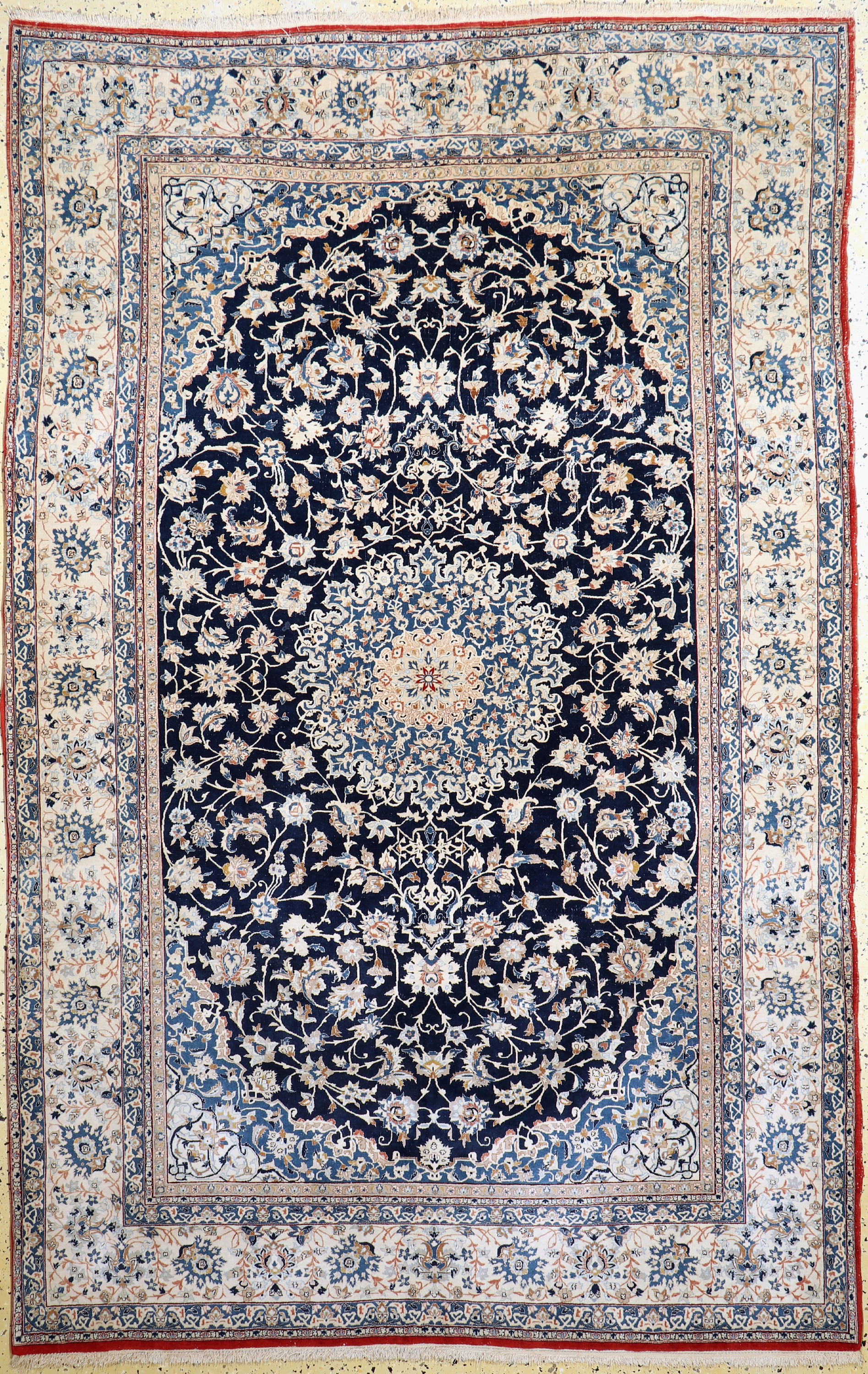 Nain Tudeschk antik, Persien, um 1900, Korkwolle auf Baumwolle, ca. 248 x 158 cm, EHZ: 3