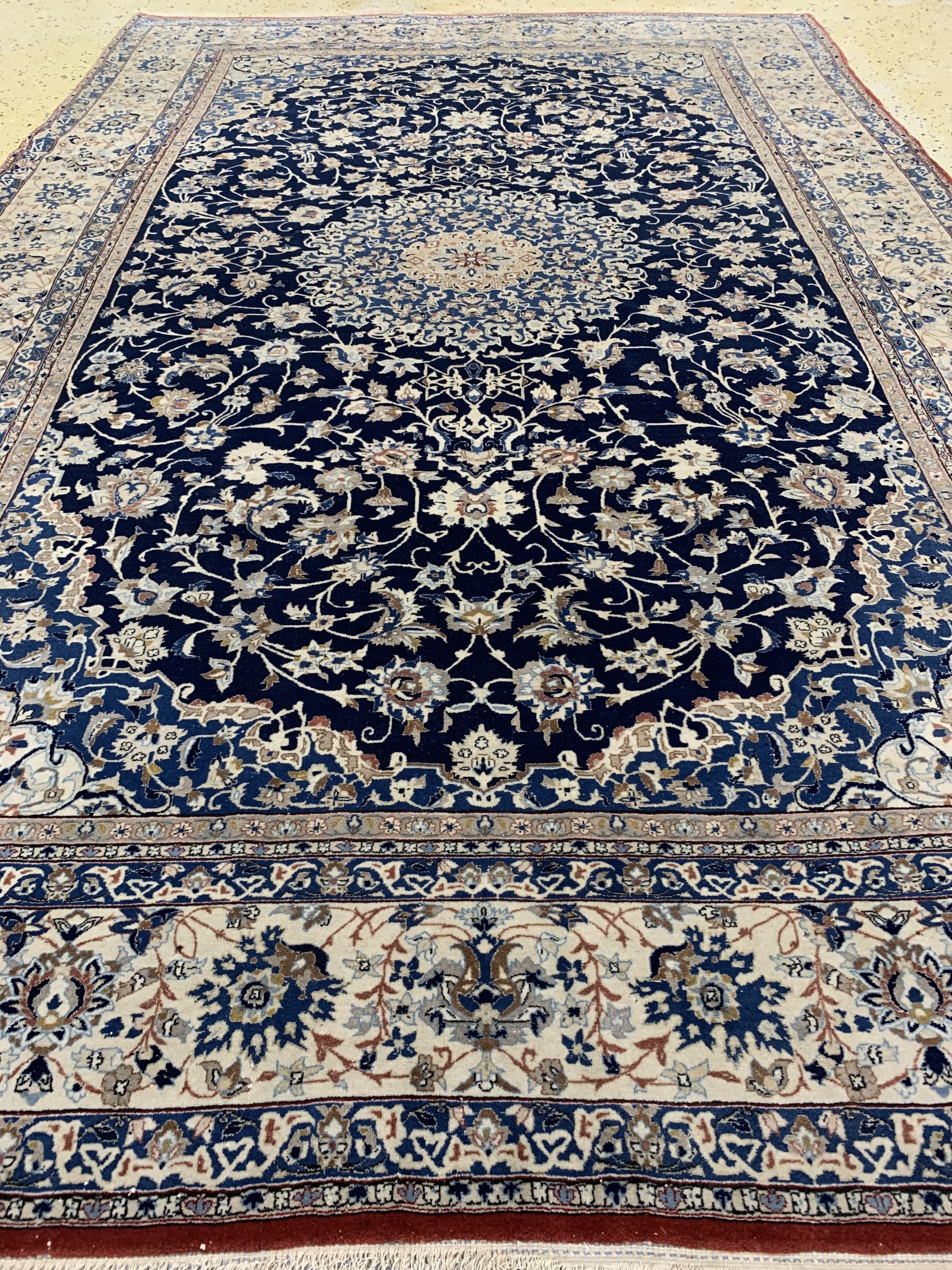 Detail d: Nain Tudeschk antik, Persien, um 1900, Korkwolle auf Baumwolle, ca. 248 x 158 cm, EHZ: 3
