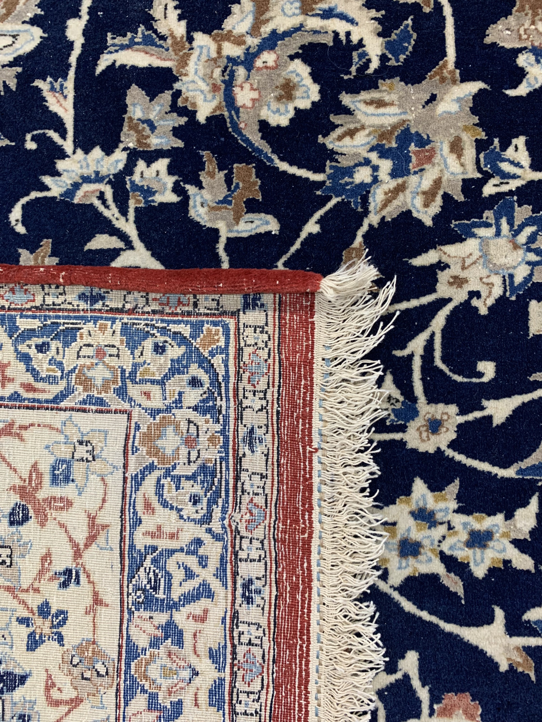 Detail e: Nain Tudeschk antik, Persien, um 1900, Korkwolle auf Baumwolle, ca. 248 x 158 cm, EHZ: 3