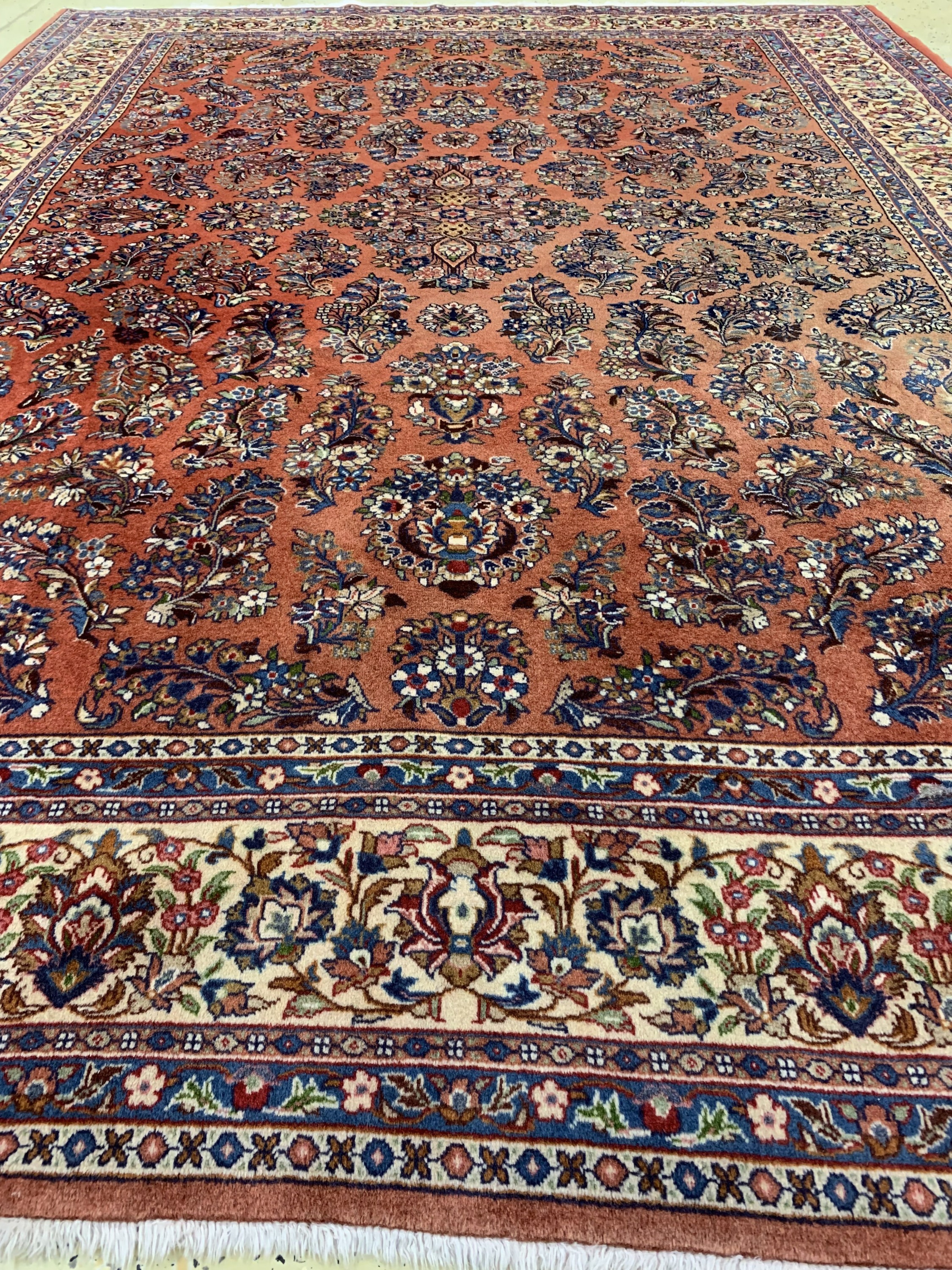 Detail d: Sarogh fein, Persien, Ende 20.Jhd, Wolle auf Baumwolle, ca. 324 x 243 cm, verblasst, EHZ: 2
