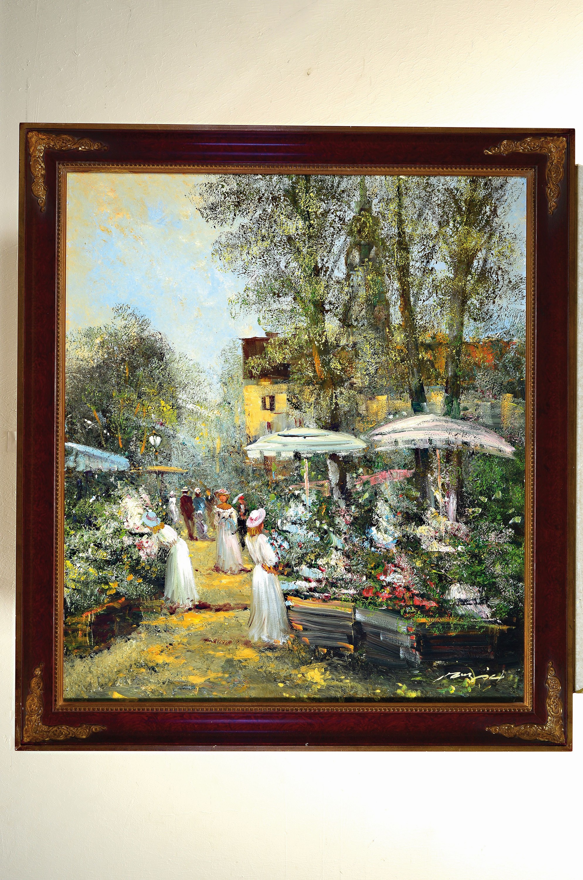 Detail k: Madjid Rahnavardkar, geb. 1943 Teheran - 2020, Öl/Lwd, französischer Blumenmarkt, signiert, ca. 80 x 70 cm, Rahmen: 92 x 81 cm