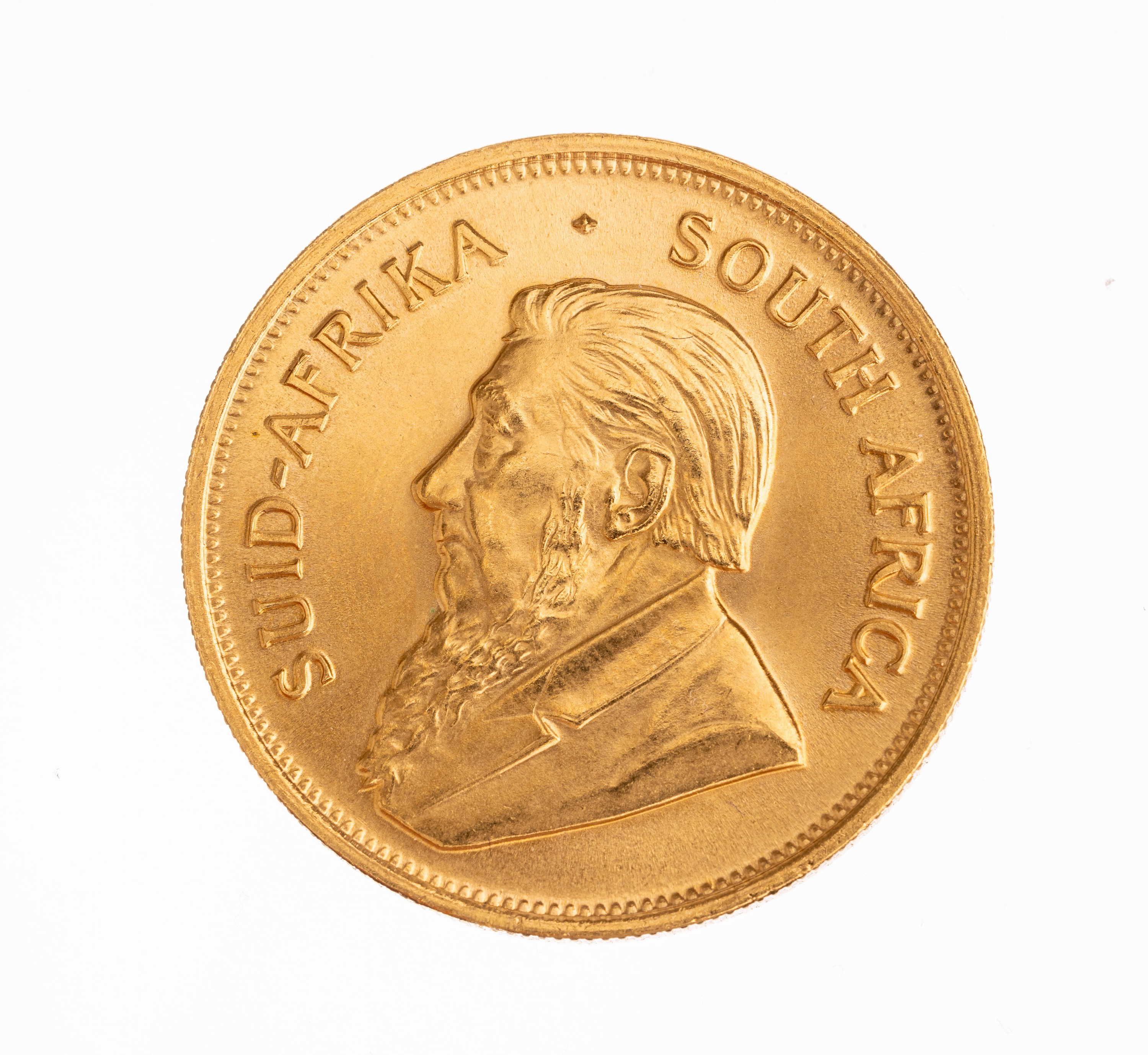 Goldmünze Krügerrand, Südafrika 1975, Springbock Fyngoud 1 Oz Fine Gold