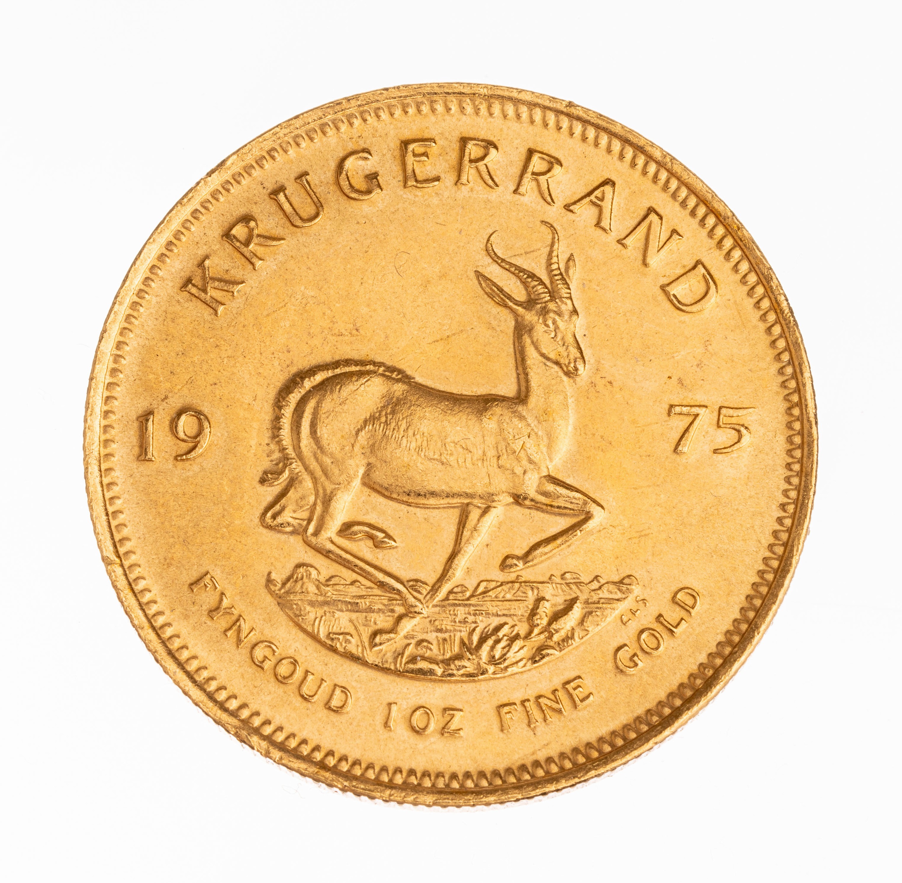 Goldmünze Krügerrand 1976, Springbock, Fyngoud 1 Oz. Fine Gold
