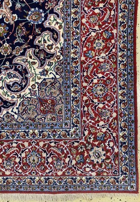 26786406a - Isfahan fine, Persia, mid-20th century, corkwool with silk, approx. 346 x 238 cm, condition: 2. Rugs, Carpets & Flatweaves