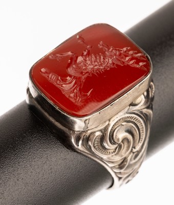 Image 26786459 - Signet ring with carnelian