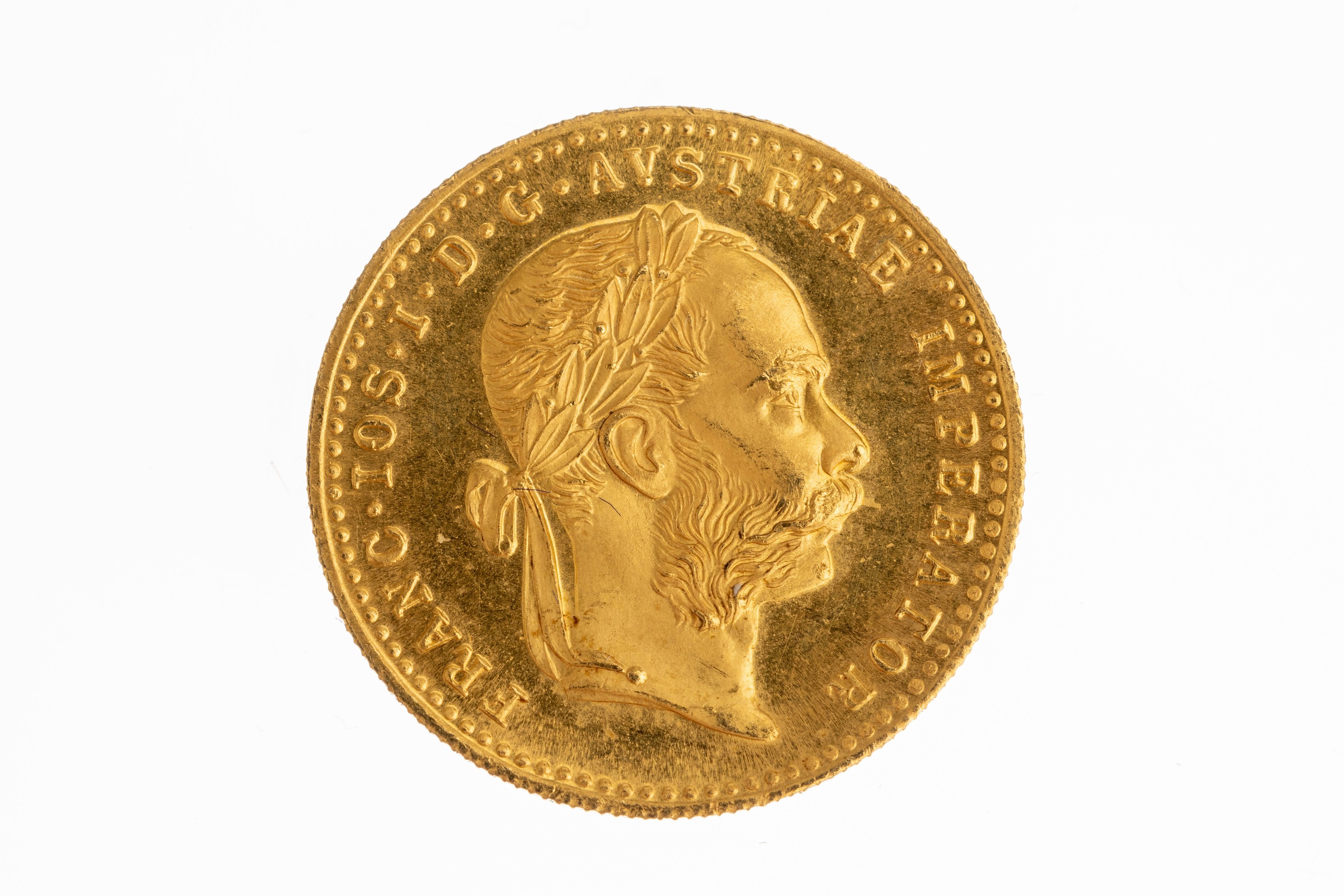 Goldmünze 1 Dukat, Österreich-Ungarn 1915, Franz Joseph I., offizielle Nachprägung