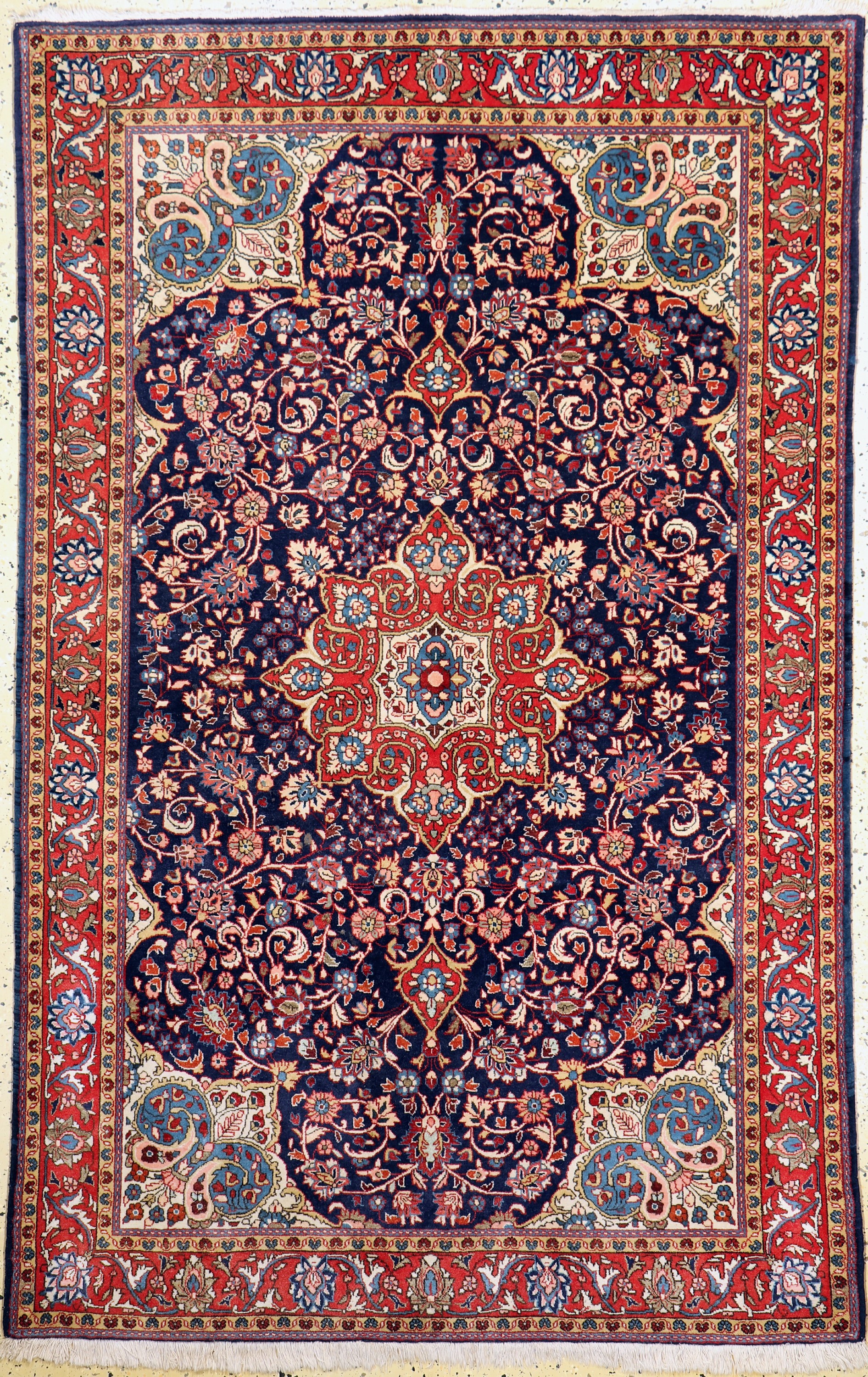 Sarogh"Ghiasabad"fein, Persien, Mitte 20.Jhd, Korkwolle auf Baumwolle, ca. 205 x 132cm, EHZ: 2