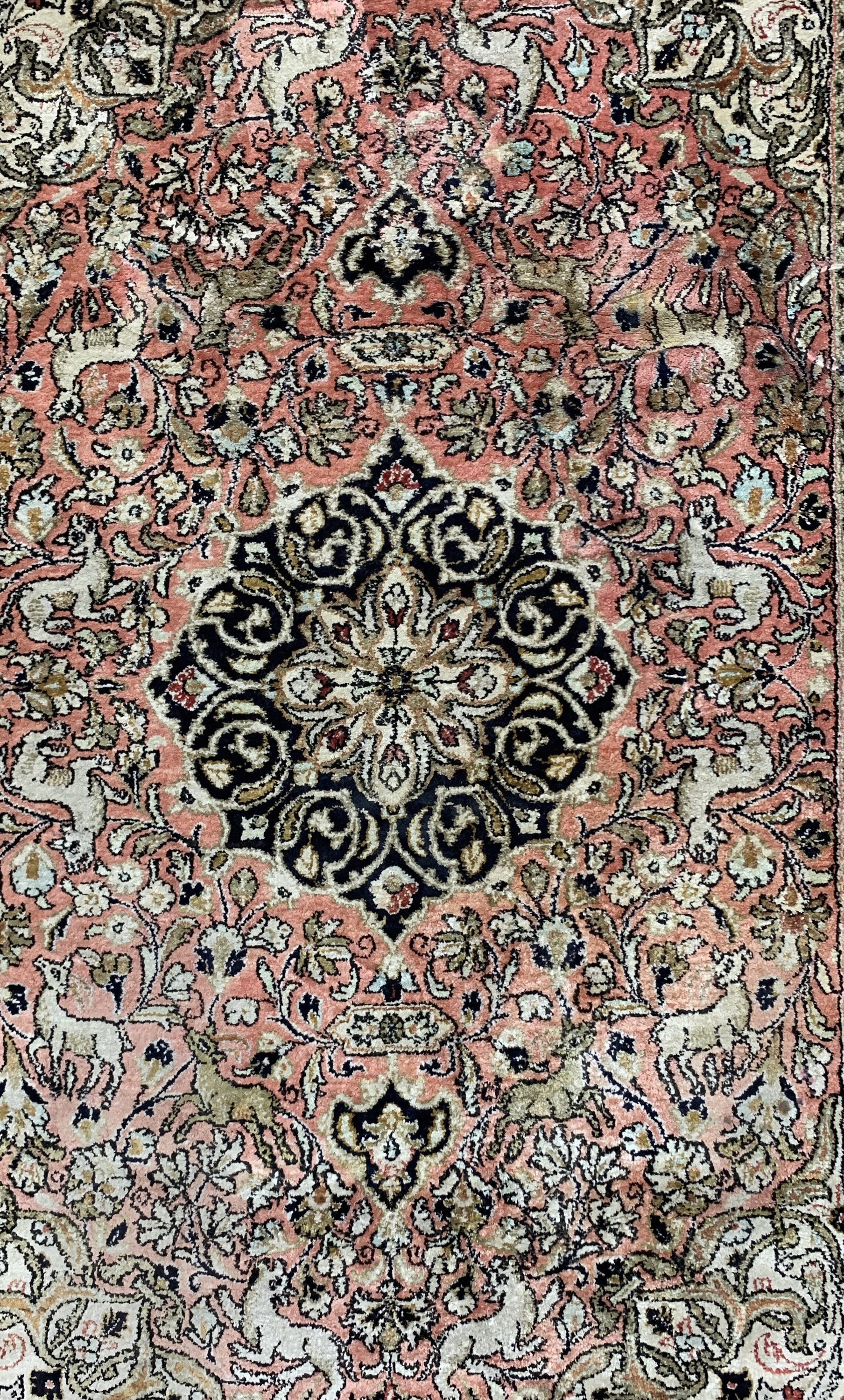 Detail a: 1 paar Ghom Seide, Persien, Mitte 20.Jhd, reine Naturseide, ca. 158 x 104 cm, ca. 83 x 50 cm, EHZ: 2