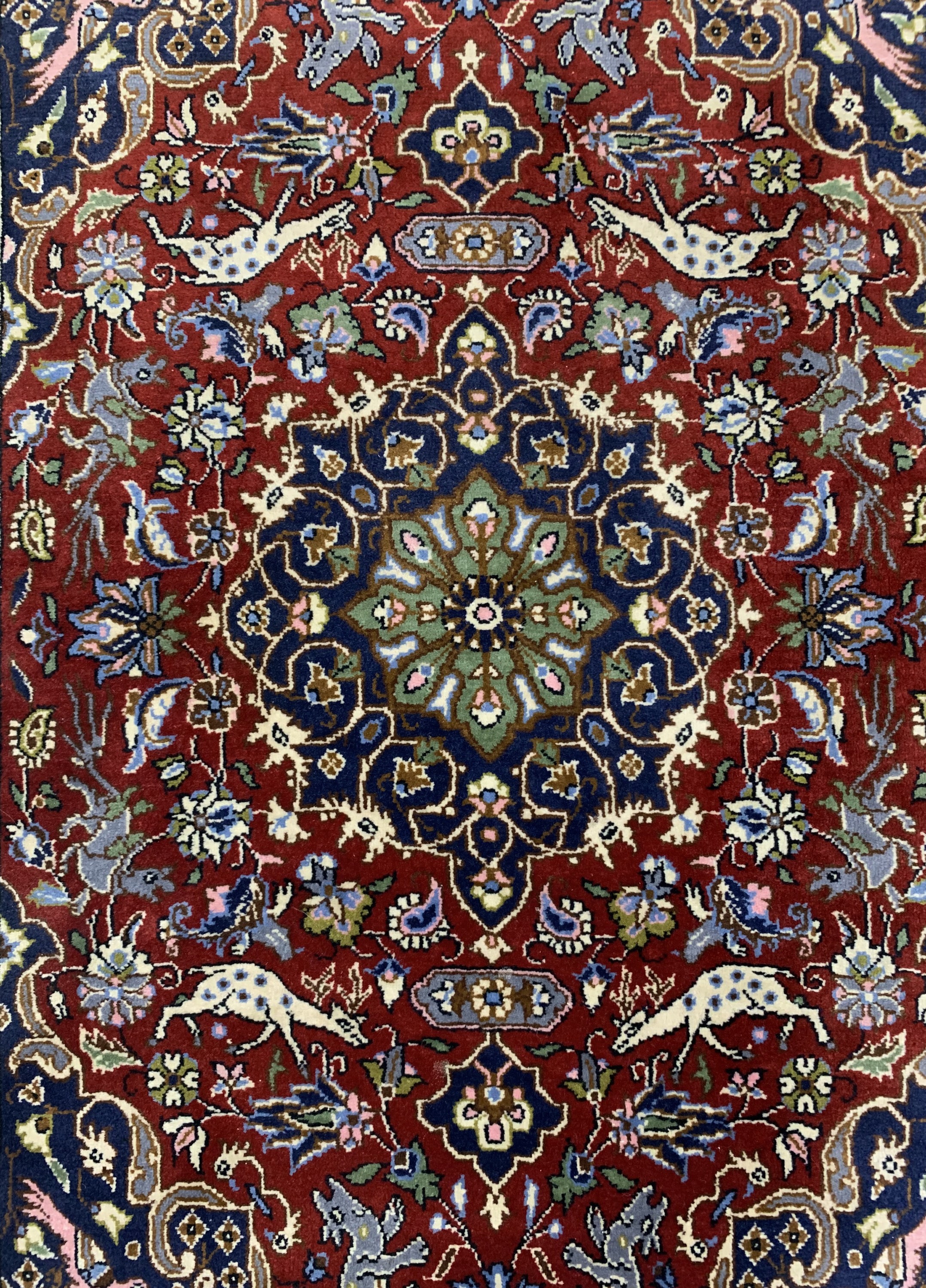 Detail a: 1 paar Ghom Kork, Persien, Ende 20.Jhd, Korkwolle auf Baumwolle, ca. 120 x 86 cm & ca. 107 x 63 cm, EHZ: 2