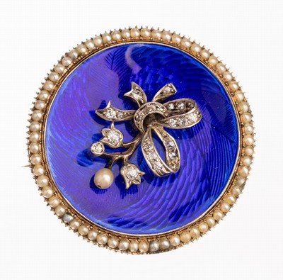 Image 26786724 - 8 kt gold locket-brooch with enamel