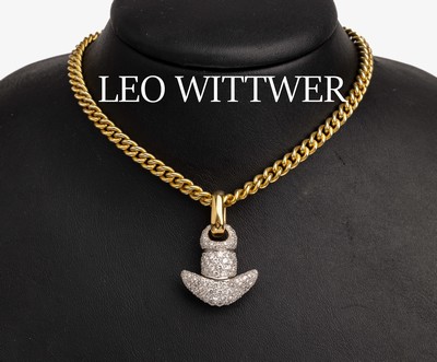 Image 26786730 - 18 kt gold LEO WITTWER brilliant pendant